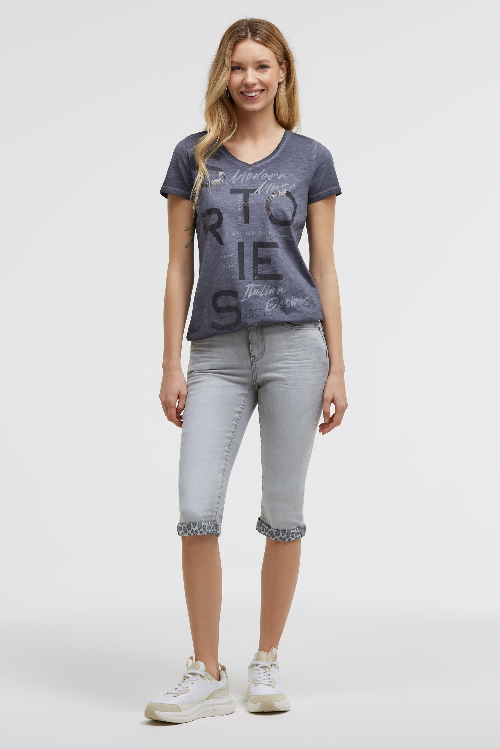SOCCX V-Shirt aus Baumwolle