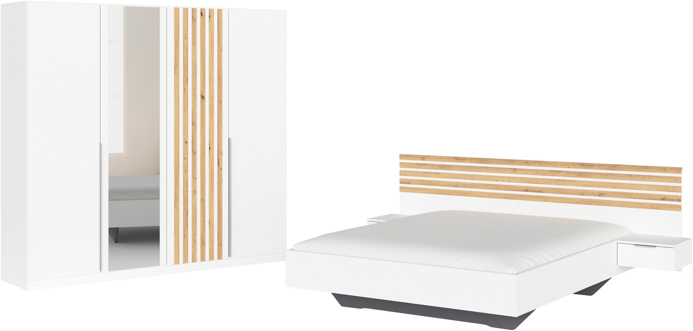 rauch Schlafzimmer-Set "Komplettzimmer Komplett Set Schrank 226 cm Bett 160 günstig online kaufen