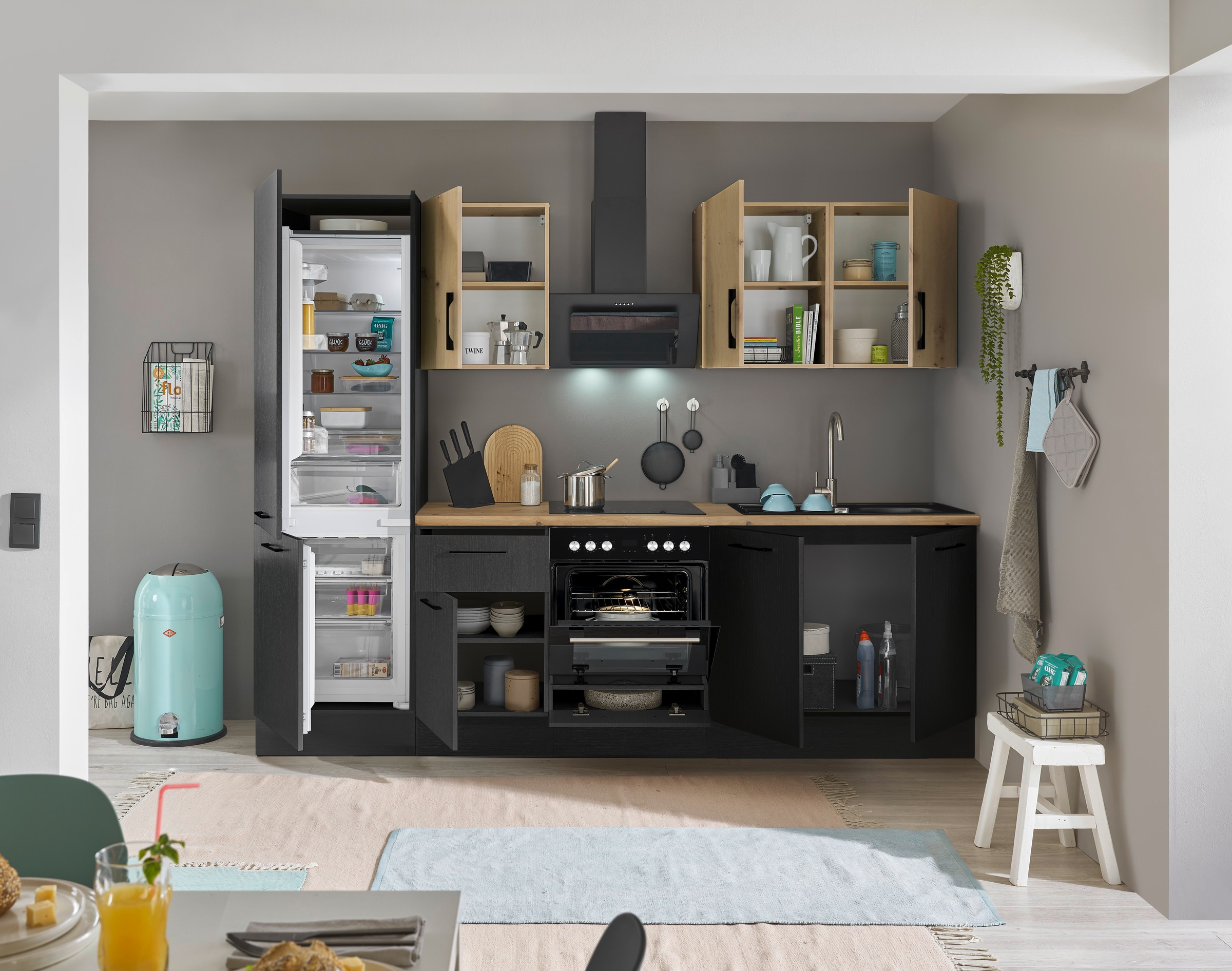 BASIC by Balculina Küchenzeile »Turin«, Breite 270 cm, wahlweise mit E-Geräten