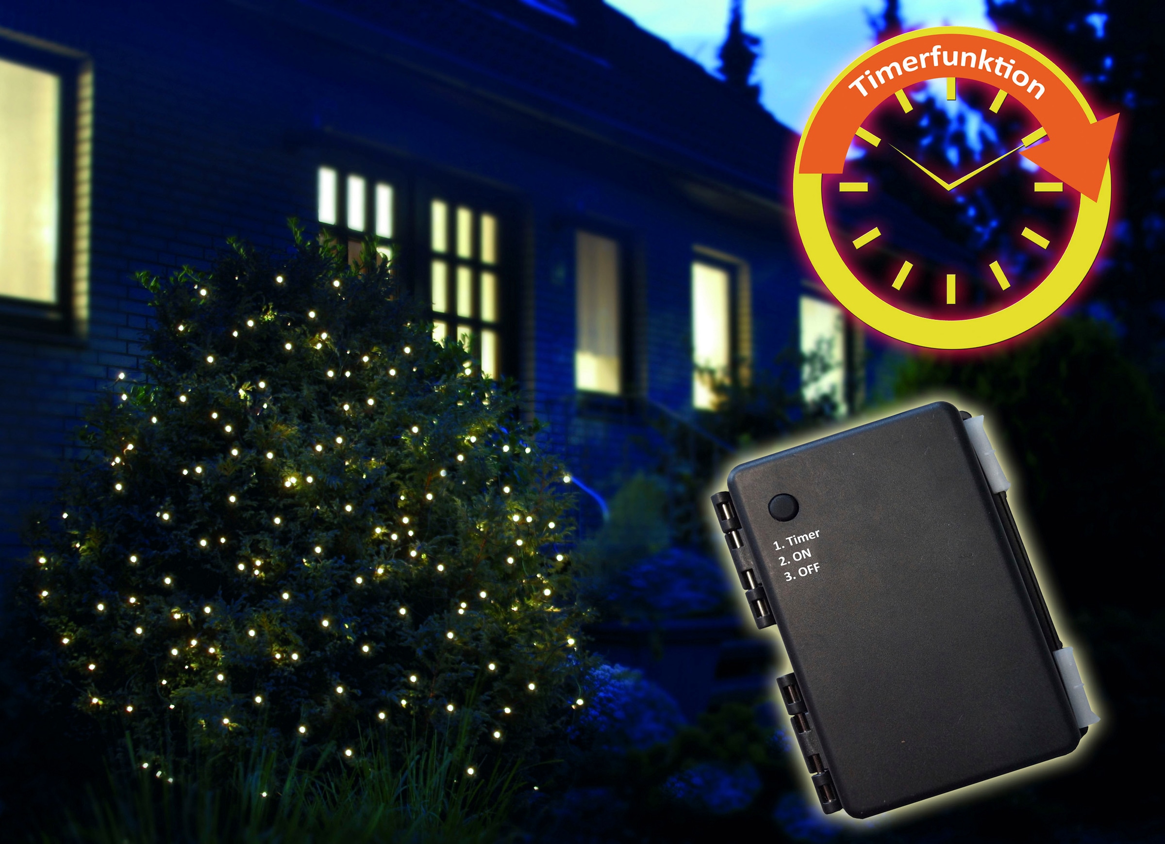 Star-Max LED-Lichternetz »Weihnachtsdeko aussen«, mit Timer-/Zeitschaltfunktion, 6 Stunden
