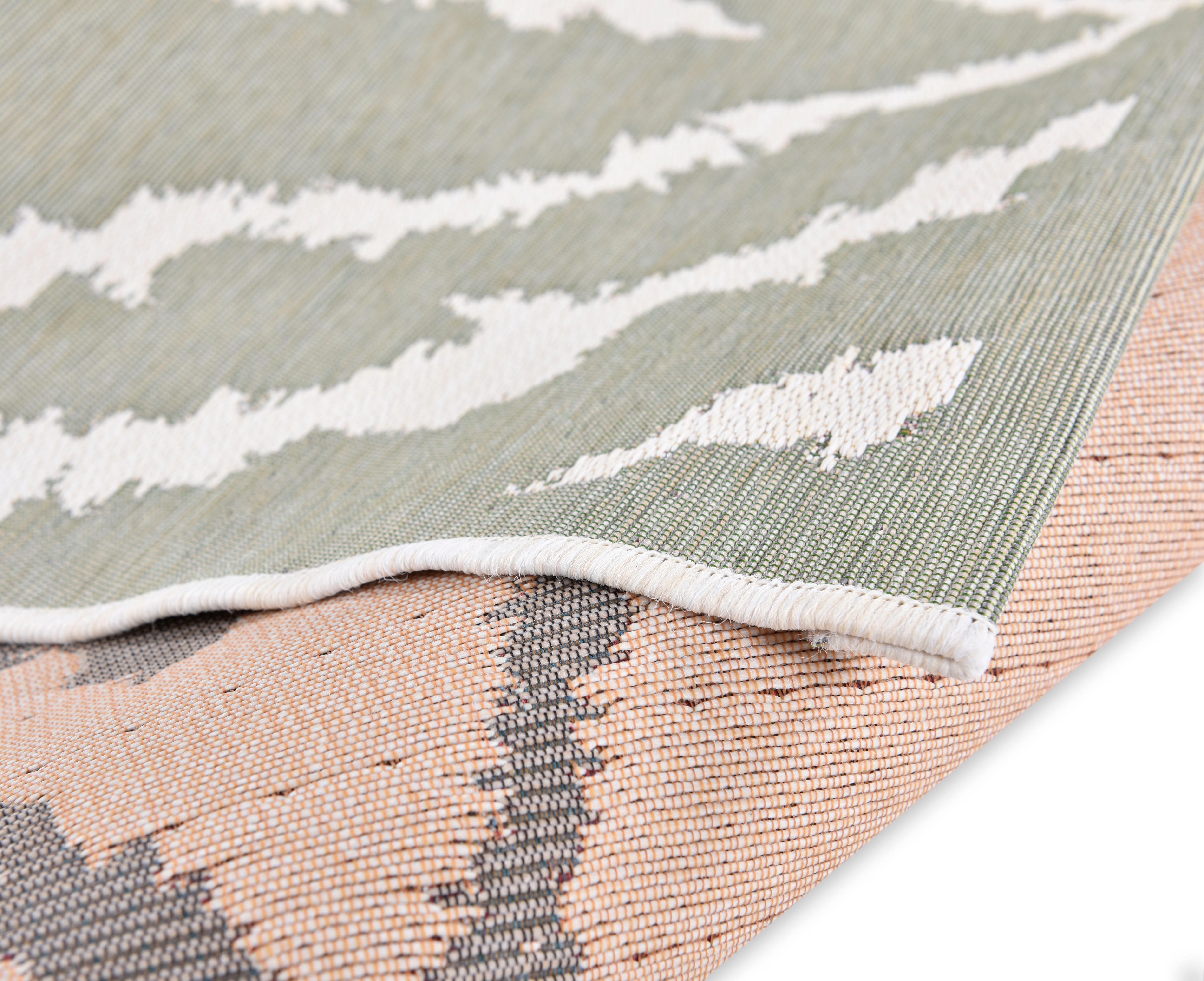 Thumbnail - TOM TAILOR HOME Teppich "Garden Pattern" rechteckig 3 mm Höhe Flachgewebe, modernes Rauten Design, In- und Outdoor geeig...