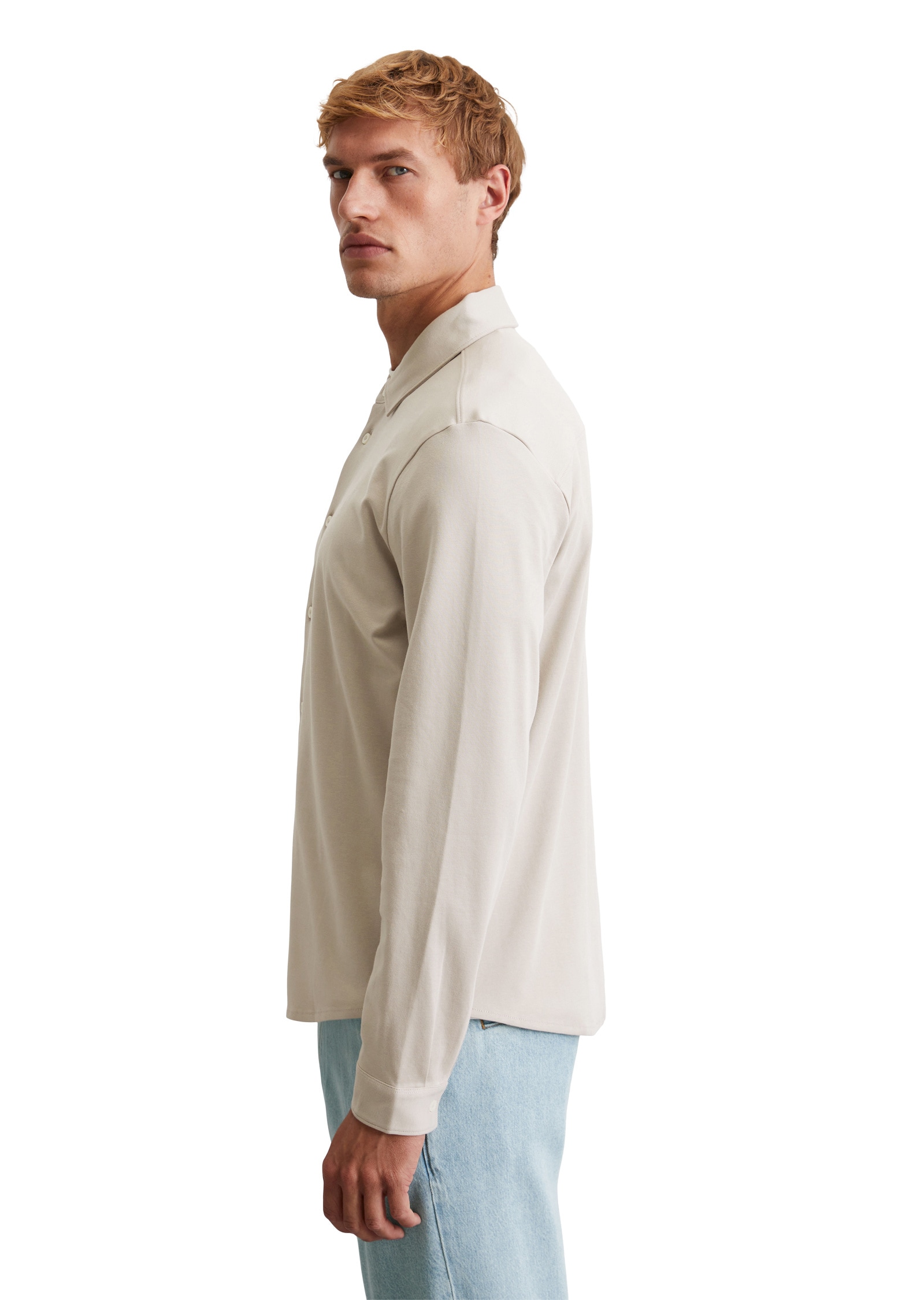 Marc O'Polo Langarm-Poloshirt »aus weicher Bio-Baumwolle«