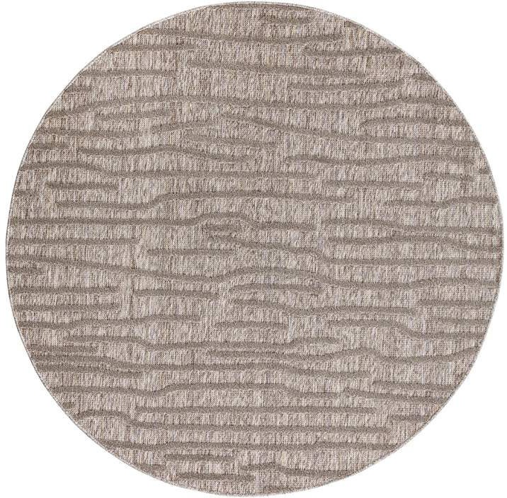 Carpet City Teppich »In-& Outdoorteppich Santorini 450, 3D-Effekt, Gestreift« rund 5 mm Höhe Wetterfest & UV-beständig für Terrasse, Balkon, Küche, Flur