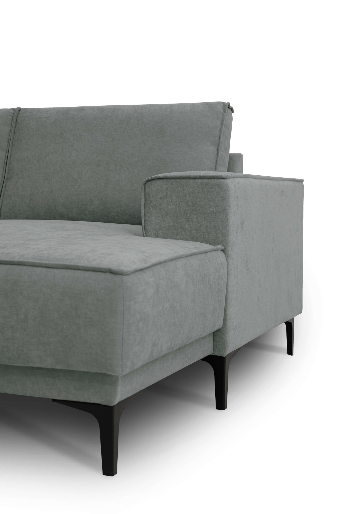 Places of Style Wohnlandschaft »XXL Sofa Oland, Struktur, Flachgewebe, Luxus-Microfaser, Boucle«, U-Form, 342 cm, Wellenunterfederung, Skandi-Design, Metallfüße