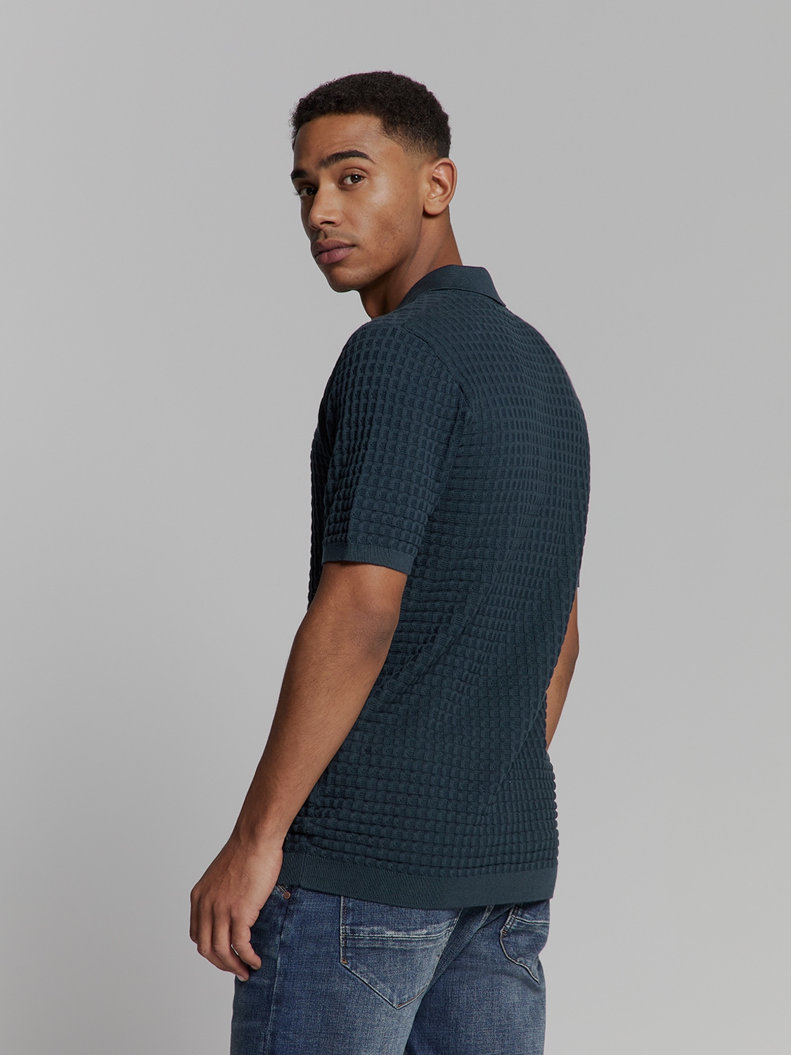 NO EXCESS T-Shirt »No Excess Poloshirt mit kurzen Ärmeln«
