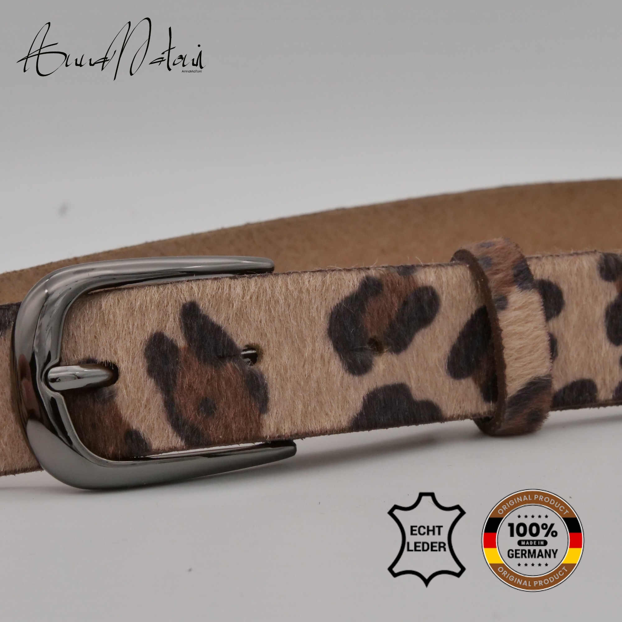 AnnaMatoni Ledergürtel »AnnaMatoni Damen Ledergürtel in hochwertigem Kunstfell in Leo«