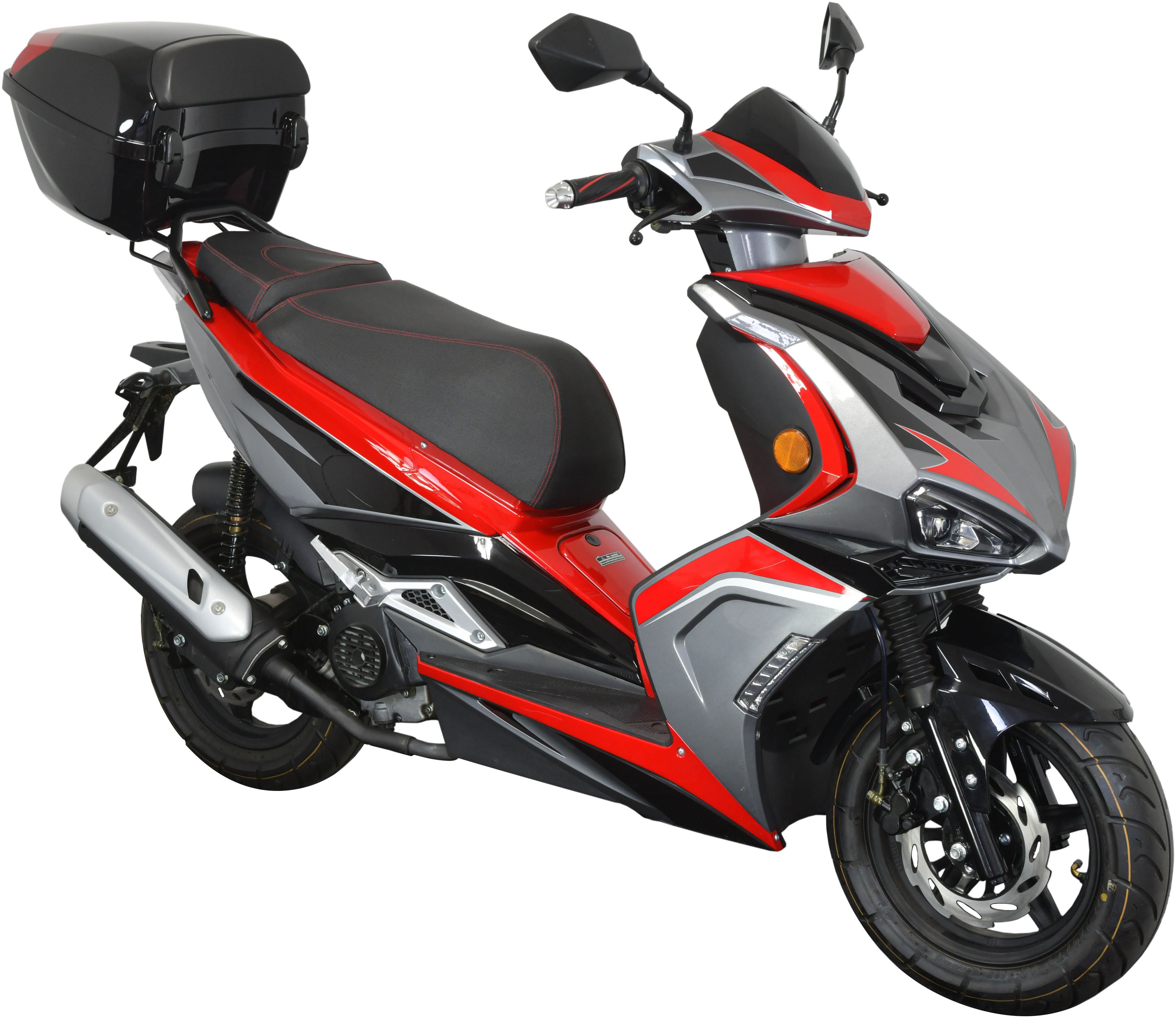 GT UNION Motorroller "Striker 25" 49,5 cm³ 25 km/h Euro 5+ 2,7 Set, mit Topcase, Luftgekühlter Motor