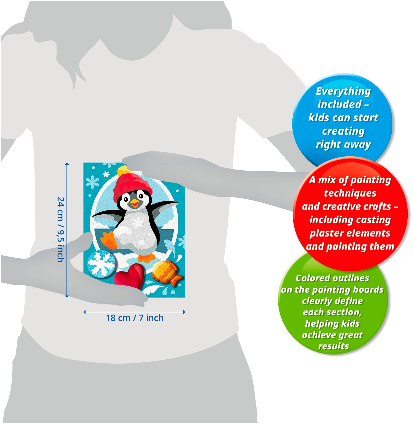 Ravensburger Malen nach Zahlen »CreArt, Fröhlicher Pinguin - mit Gibs gießen« Made in Europe