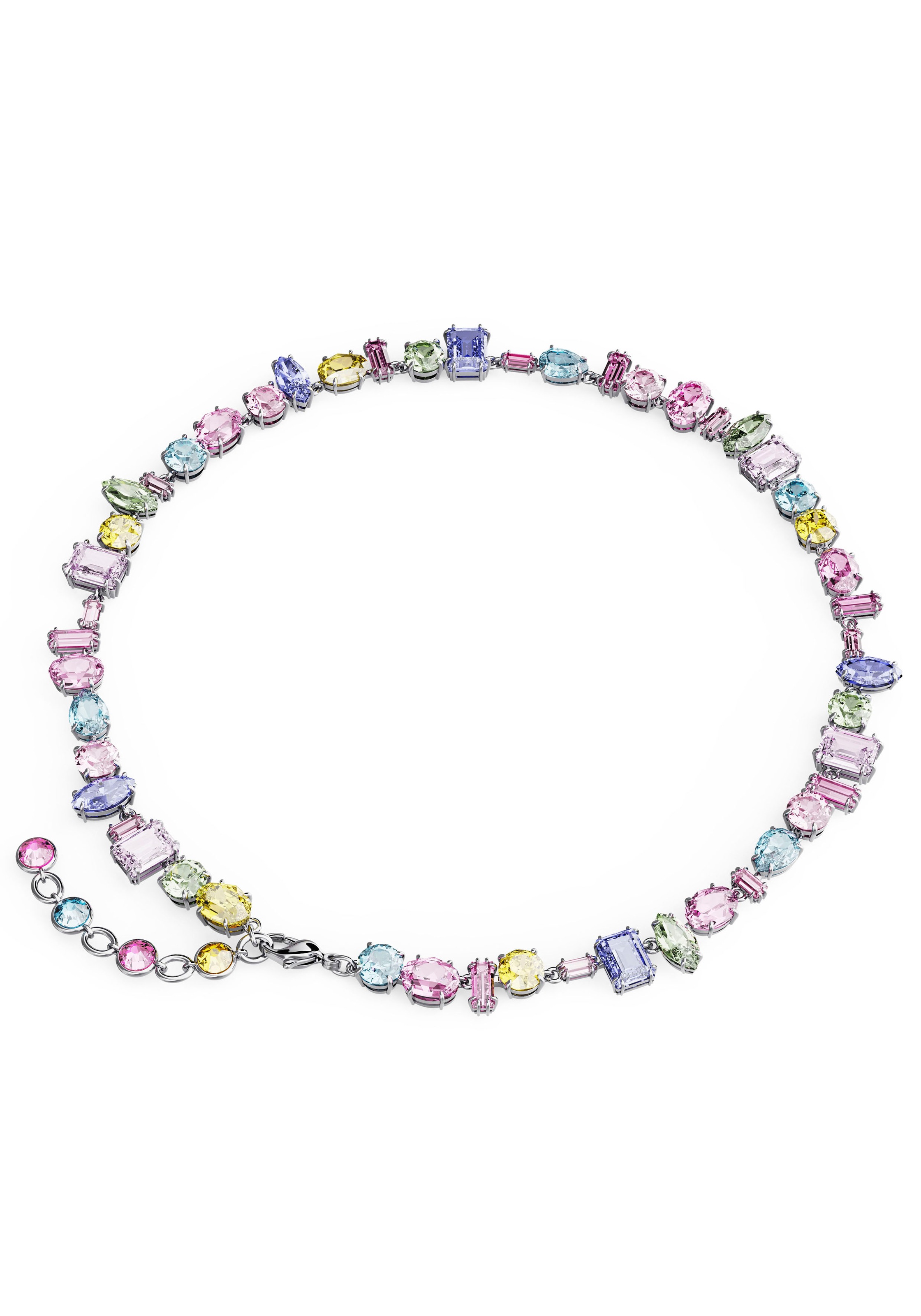 Collier SWAROVSKI "GEMA", bunt (metallfarben, rosa, orange, blau, grün, türkis), Halsketten, Damen, Metall, L: 40 B: 10mm, Collier, mit Swarovski Kristall, B:10mm 3