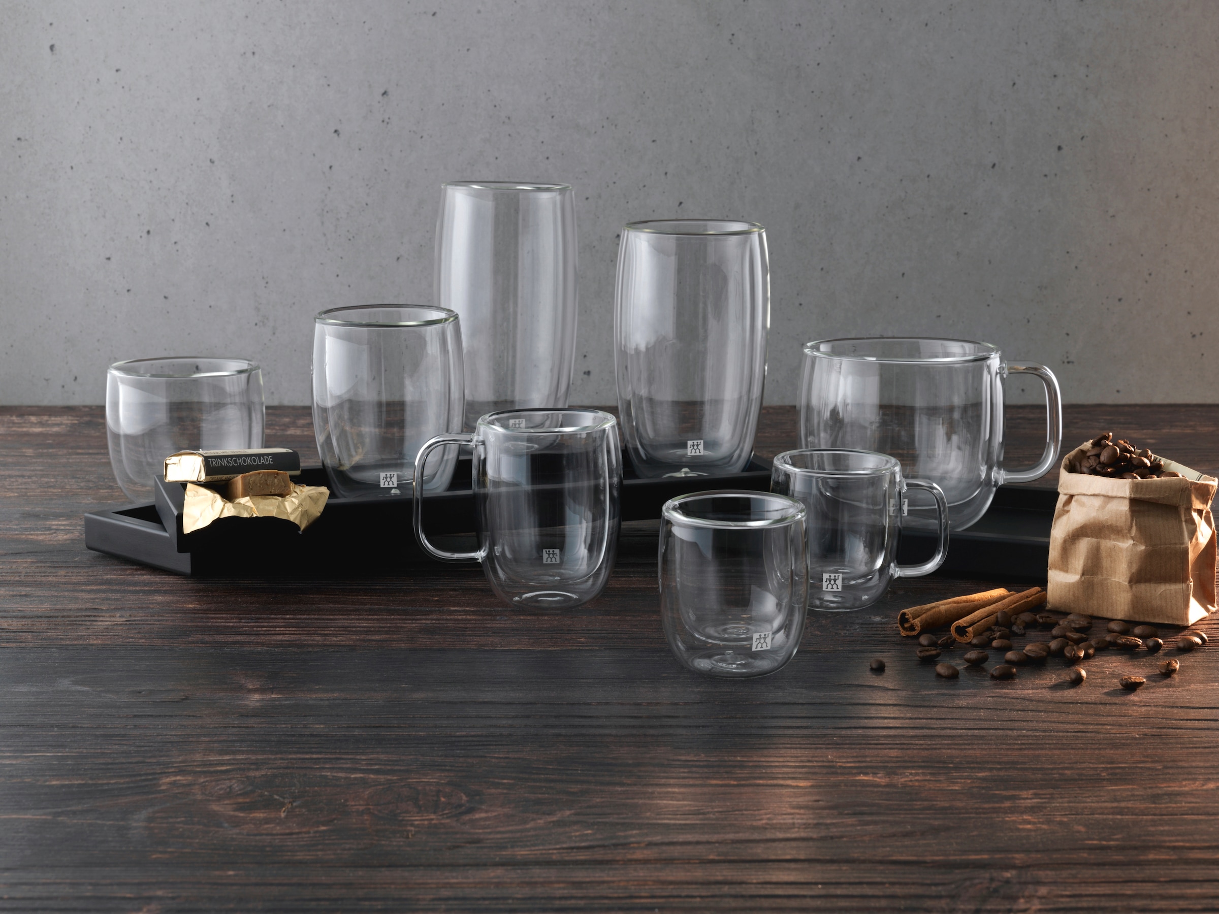 Zwilling Gläser-Set »Kaffee Glas Sorrento, 2er Set«, (Set, 2 tlg., 2x Sorrento Kaffee Glas), doppelwandig, Fassungsvermögen je Glas 200 ml