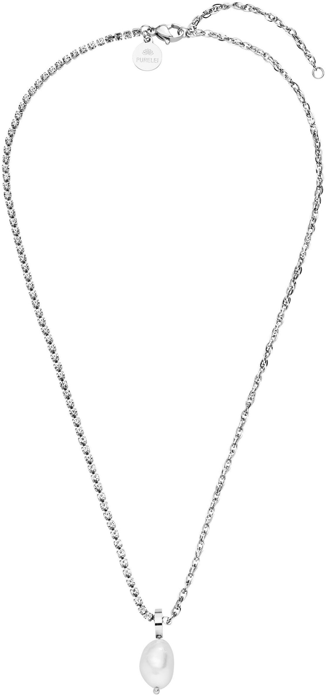 Purelei Kette mit Anhänger »Schmuck Geschenk Elua Glitzer, 2108«, mit Zirkonia (synth.) - mit Süßwasserzuchtperle
