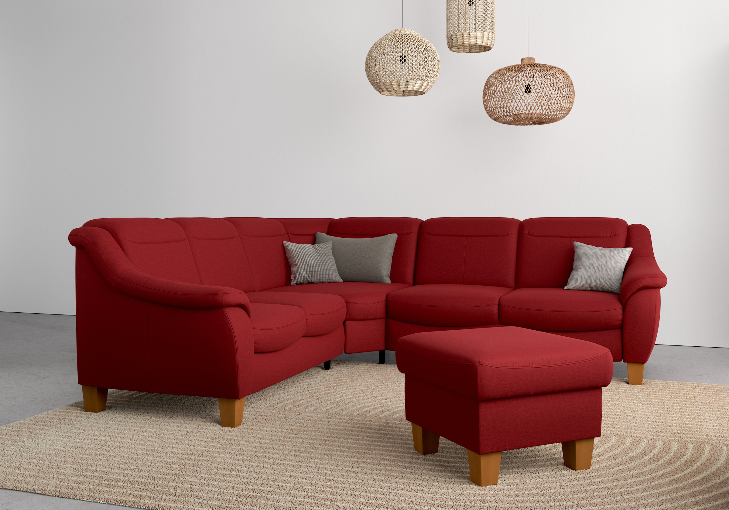 Home affaire Ecksofa »Caldera L-Form« Federkern, wahlweise mit Kopfteilverstellung, Bettfunktion, Bettkasten