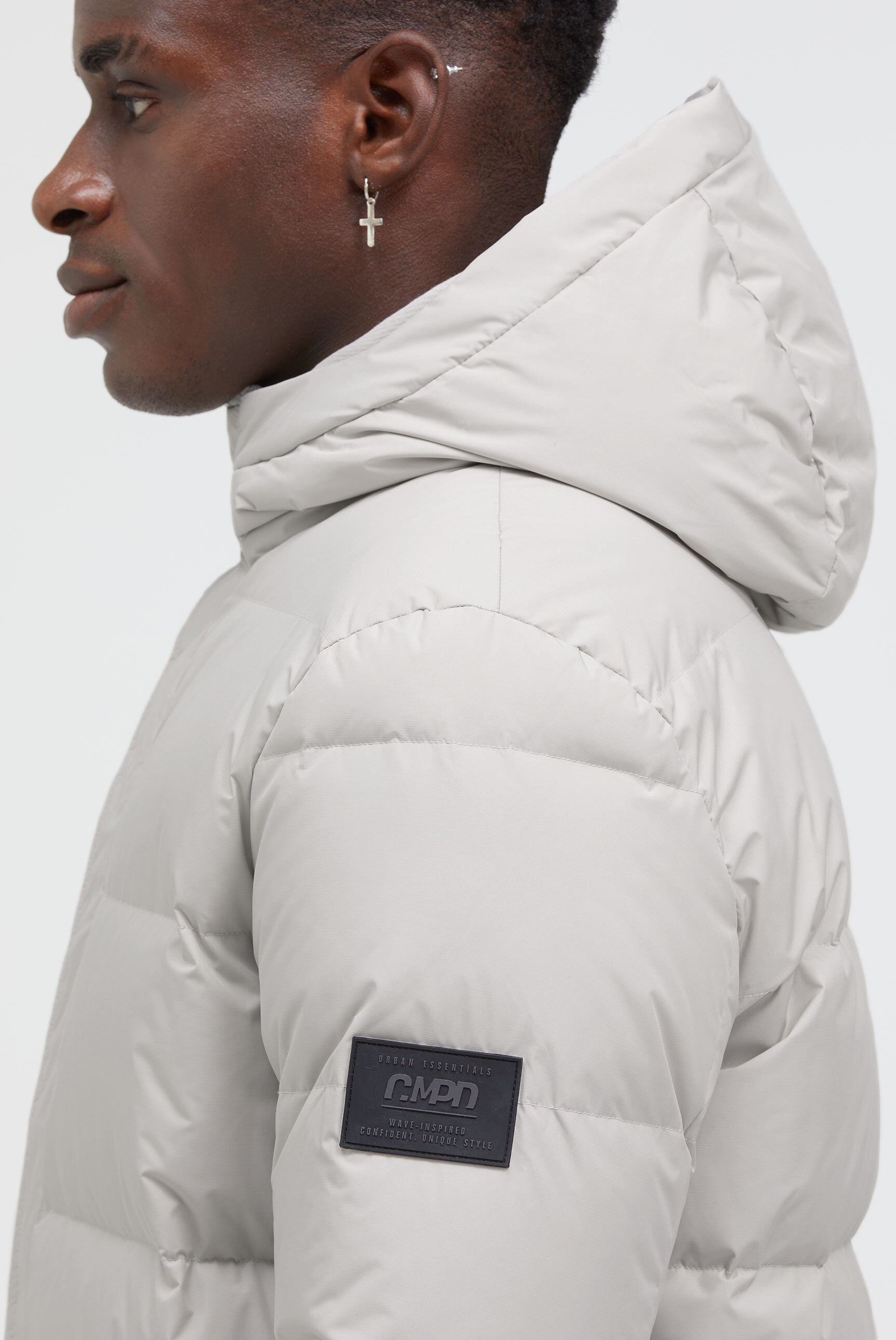 CMPD Langjacke mit Kapuze mit hochgeschnittener Kapuze