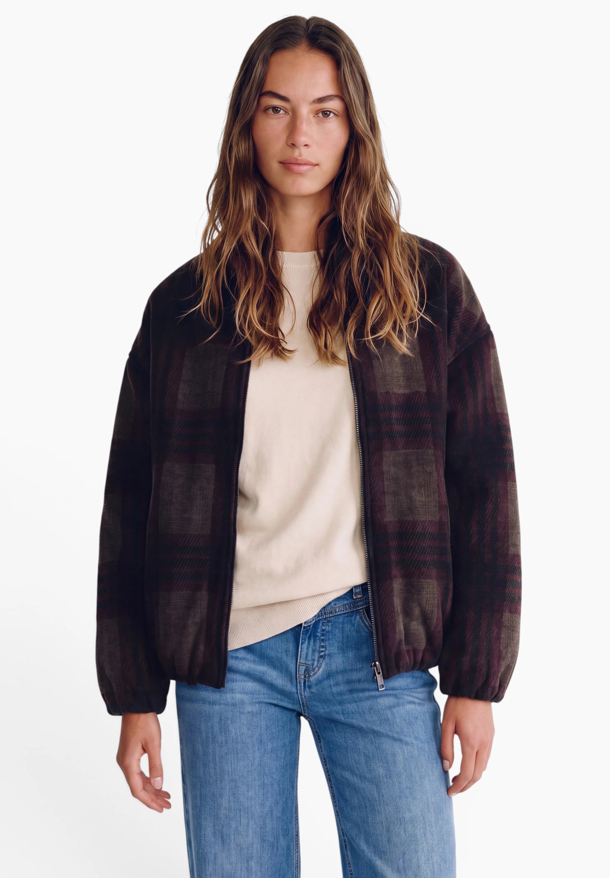 STREET ONE STUDIO Blouson ohne Kapuze mit Karomuster