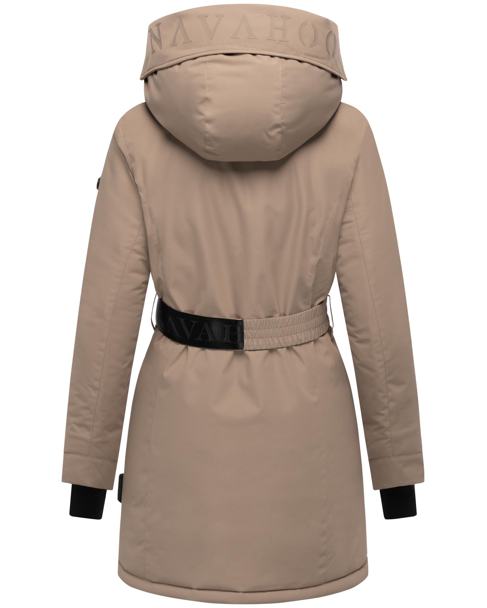 Thumbnail - Navahoo Wintermantel "Frostkuss 14" Warmer Damen Mantel mit abnehmbarer Kapuze und Taillengürtel