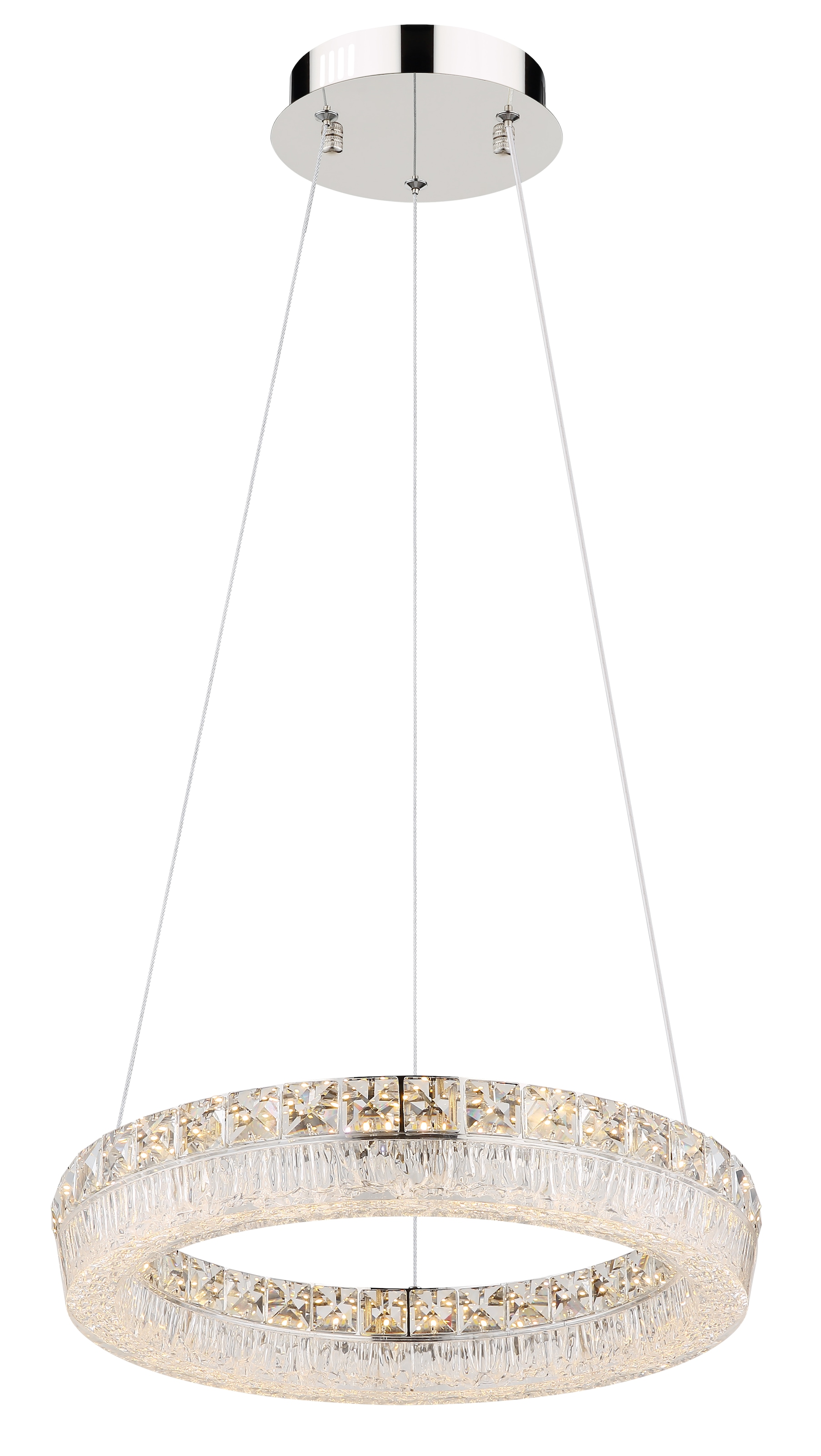 GLOBO LIGHTING Hängeleuchte »LAUREL« LED-Modul 1 Stk. Verchromte Hängeleuchte mit Acryl und Glaskristallen, dimmbar, LED 24W