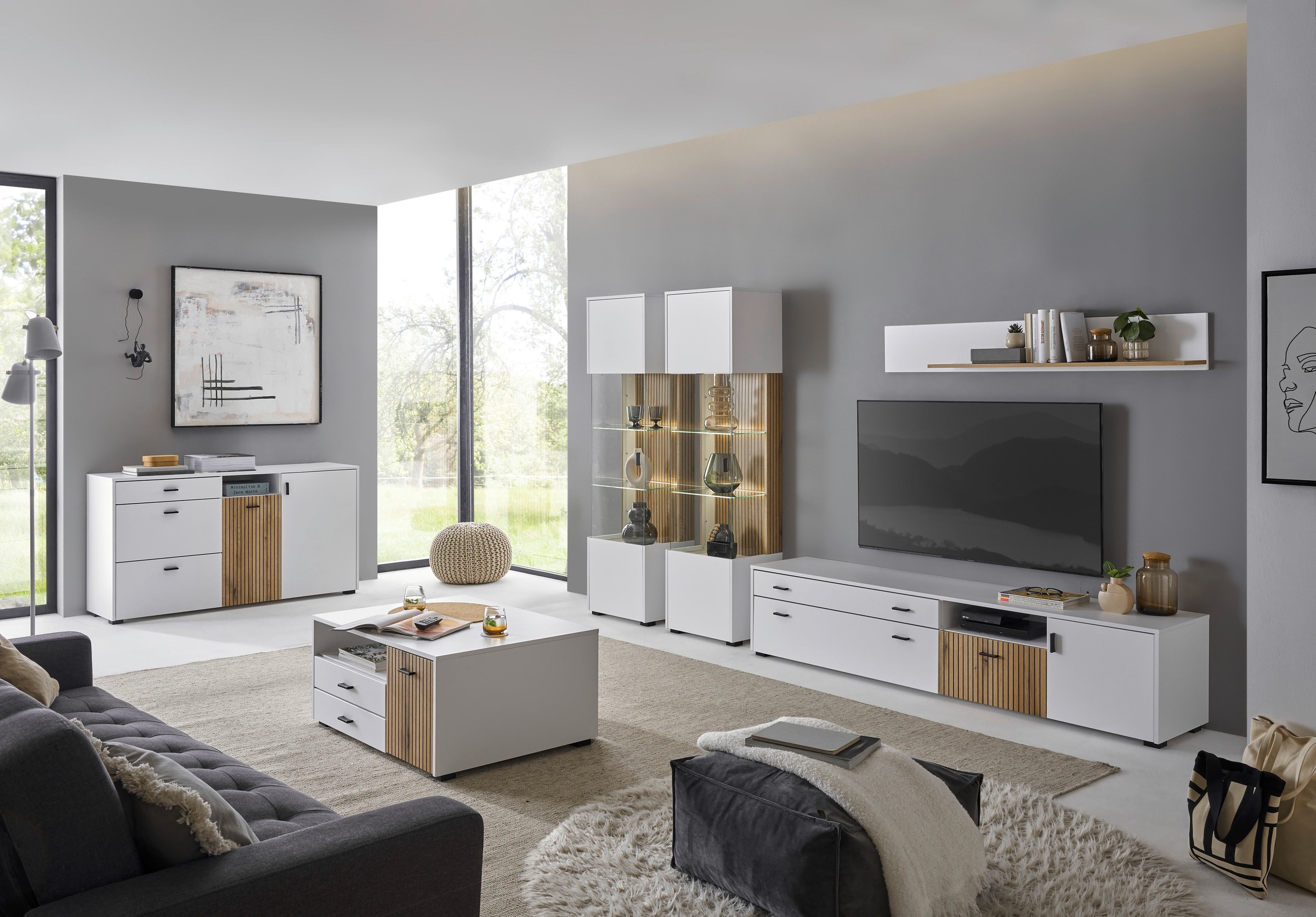 INOSIGN Sideboard »Hudson«, in moderner Trendfarbe, Griffe aus Metall (Schwarz), Breite 150 cm