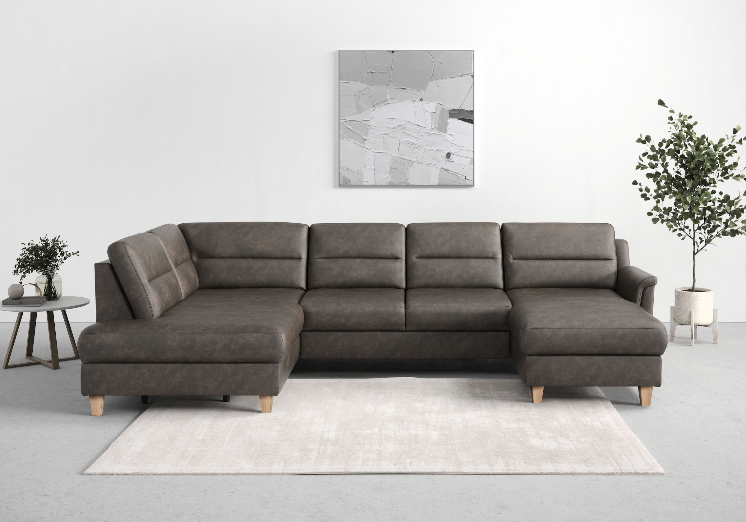 sit&more Wohnlandschaft "Farö U-Form" inklusive Federkern, wahlweise mit Schlaffunktion und Bettkasten