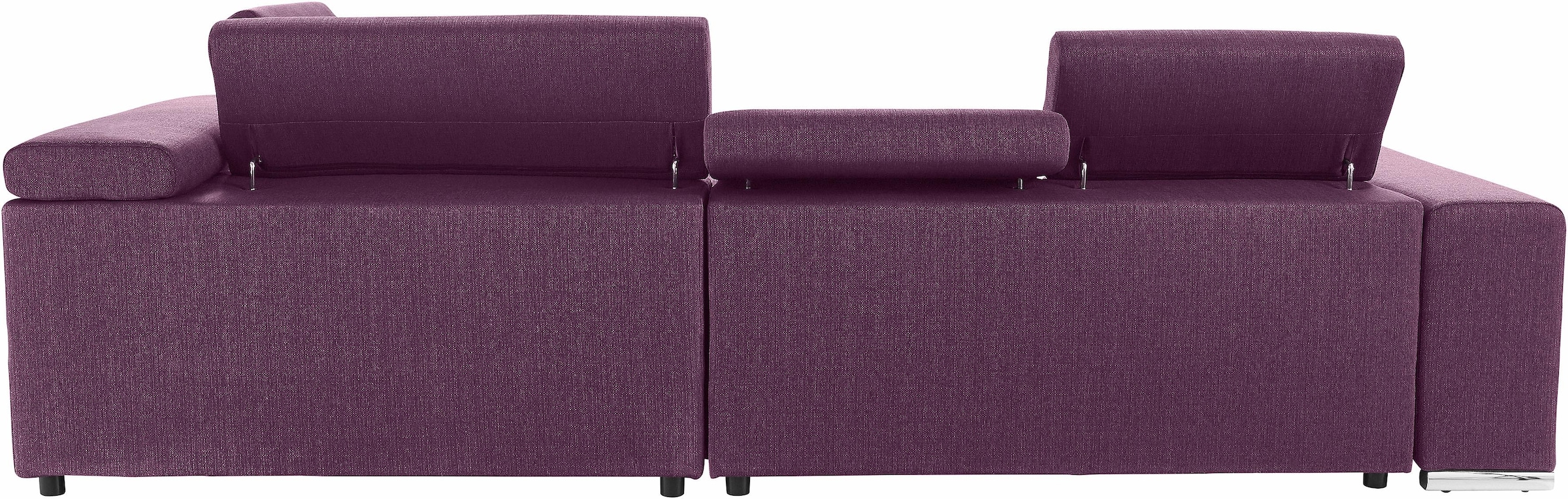 exxpo - sofa fashion Ecksofa »Elias, aktuelle Kreuzsteppung im Sitz, bequem, L-Form«, mit Kopf- bzw. Rückenverstellung, wahlweise mit Bettfunktion