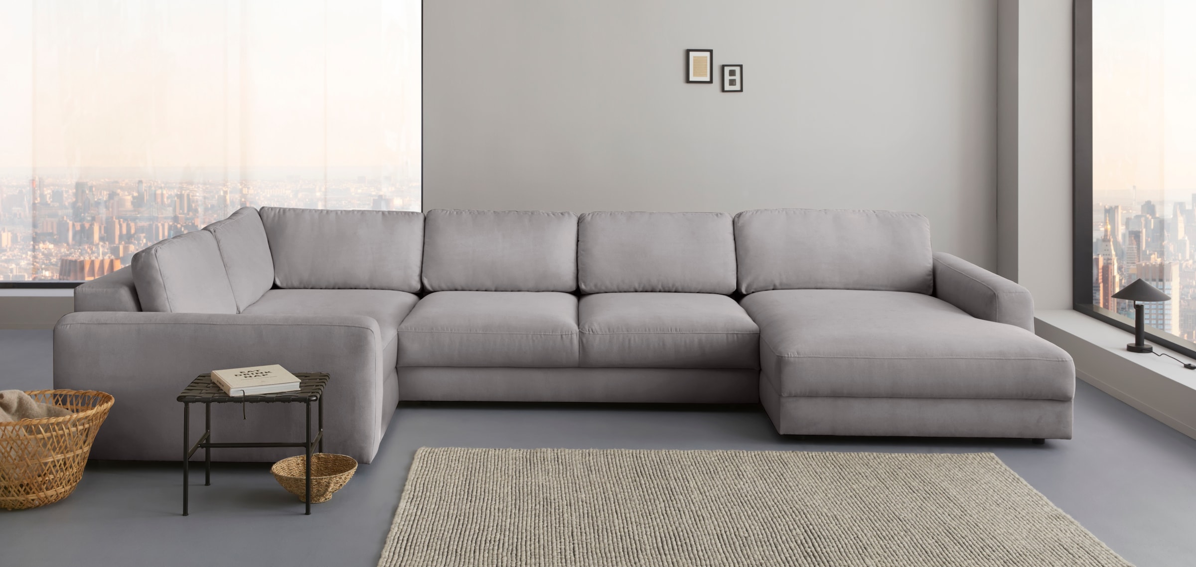 Home affaire Wohnlandschaft "Bloomfield, Mega Polsterprogramm, Breite 405cm günstig online kaufen