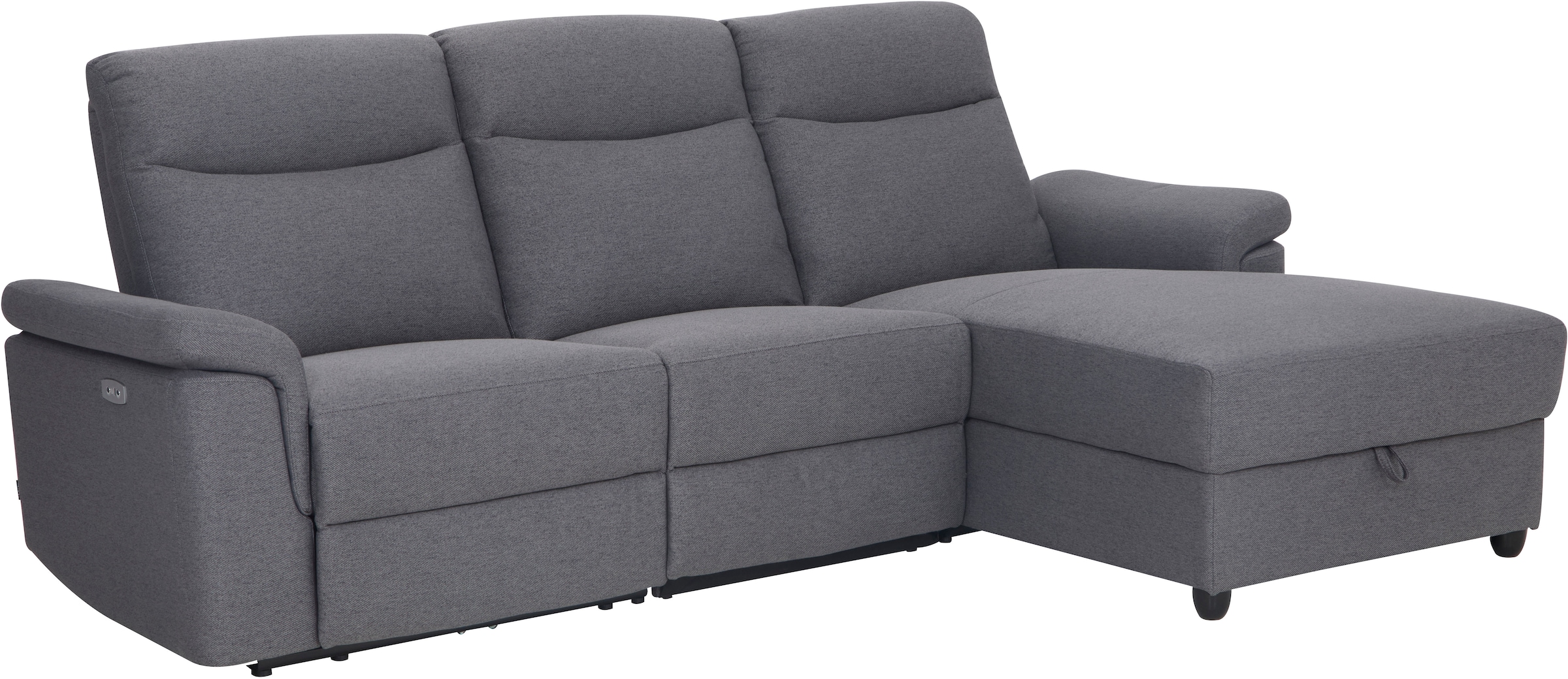 Home affaire Ecksofa »BRIONNE, L-Form, 255cm, manuelle u. elektrische Funktion (USB A/C),«, Liegefunktion, Stauraum, Federkernpolsterung, Webstoff