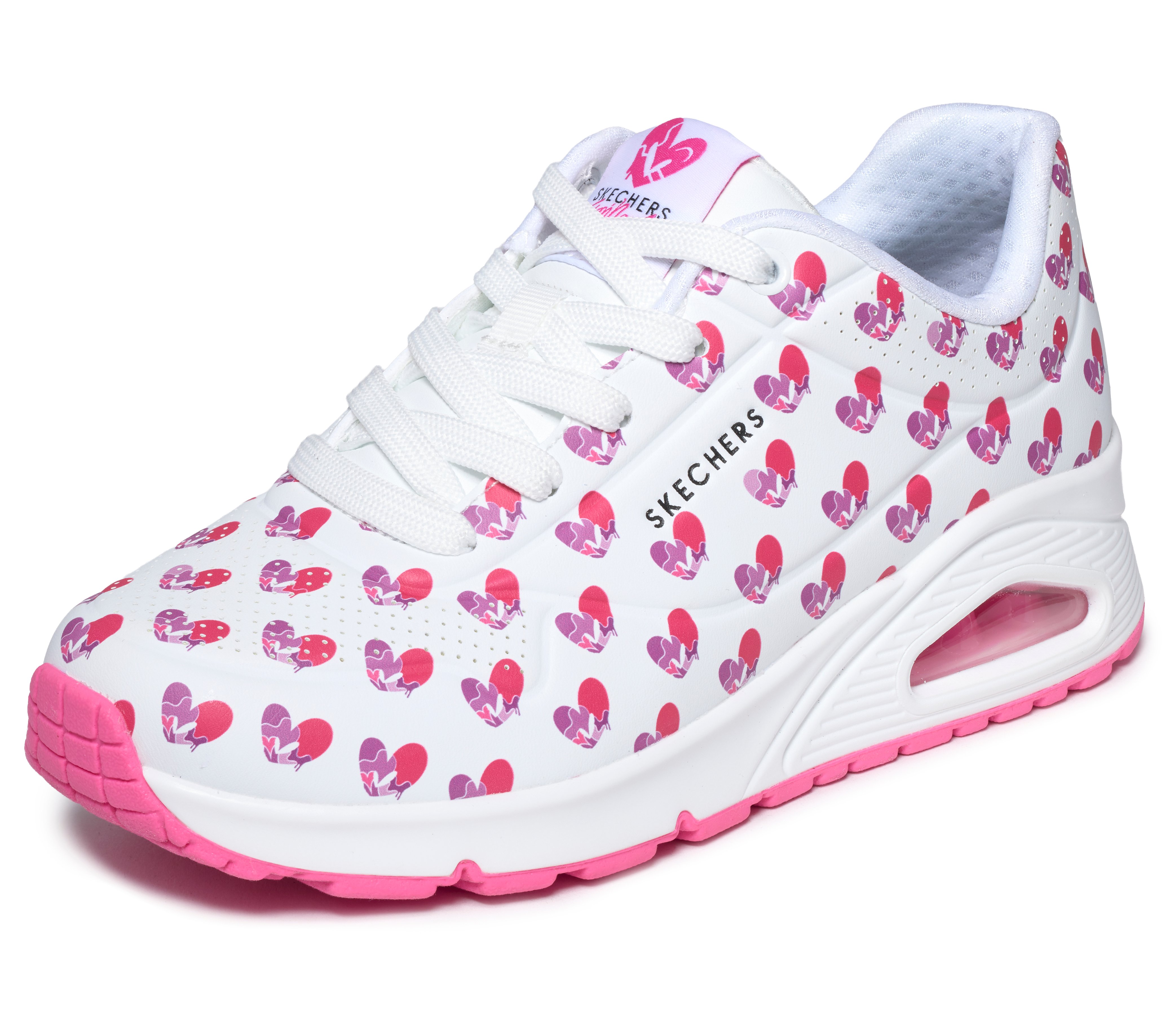 Skechers "UNO-LIVE COLORFULLY" Freizeitsneaker, Schnürschuh mit allover Herzen-Print