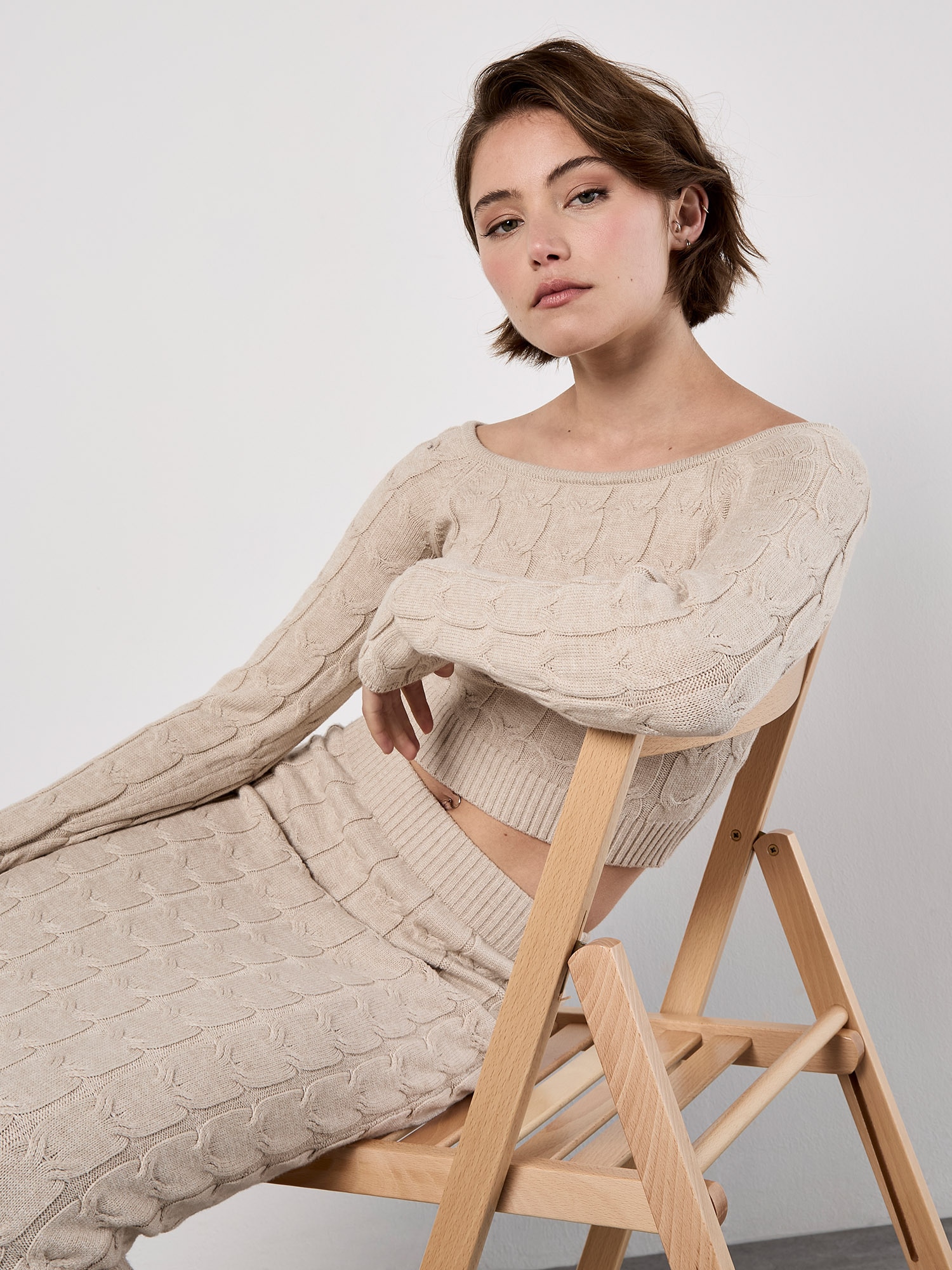 Apricot Strickpullover »Cropped Pullover« mit Zopfmuster