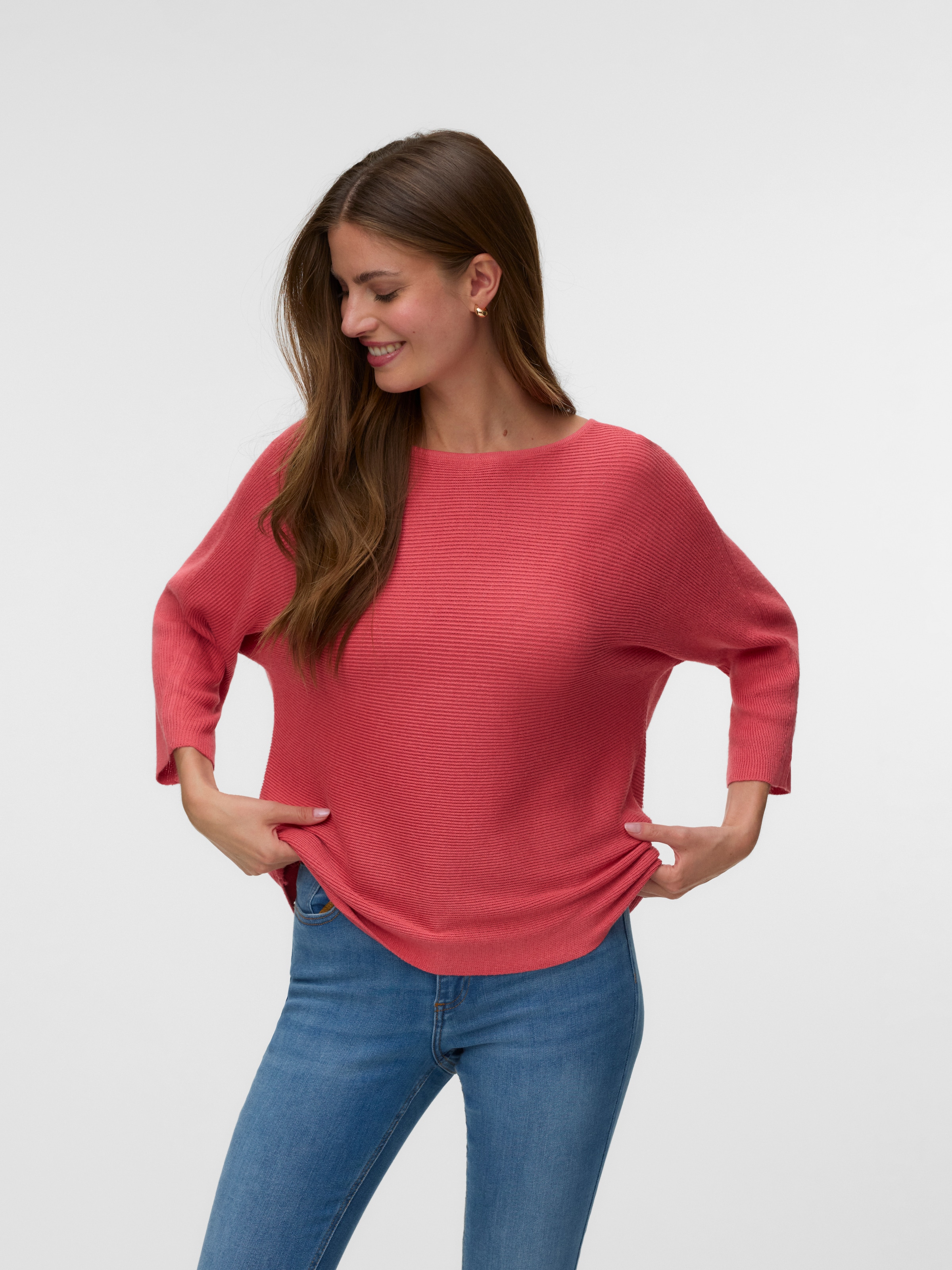 Vero Moda 3/4 Arm-Pullover »VMNORA 3/4 BOATNECK BLOUSE NOOS« mit Fledermausärmeln