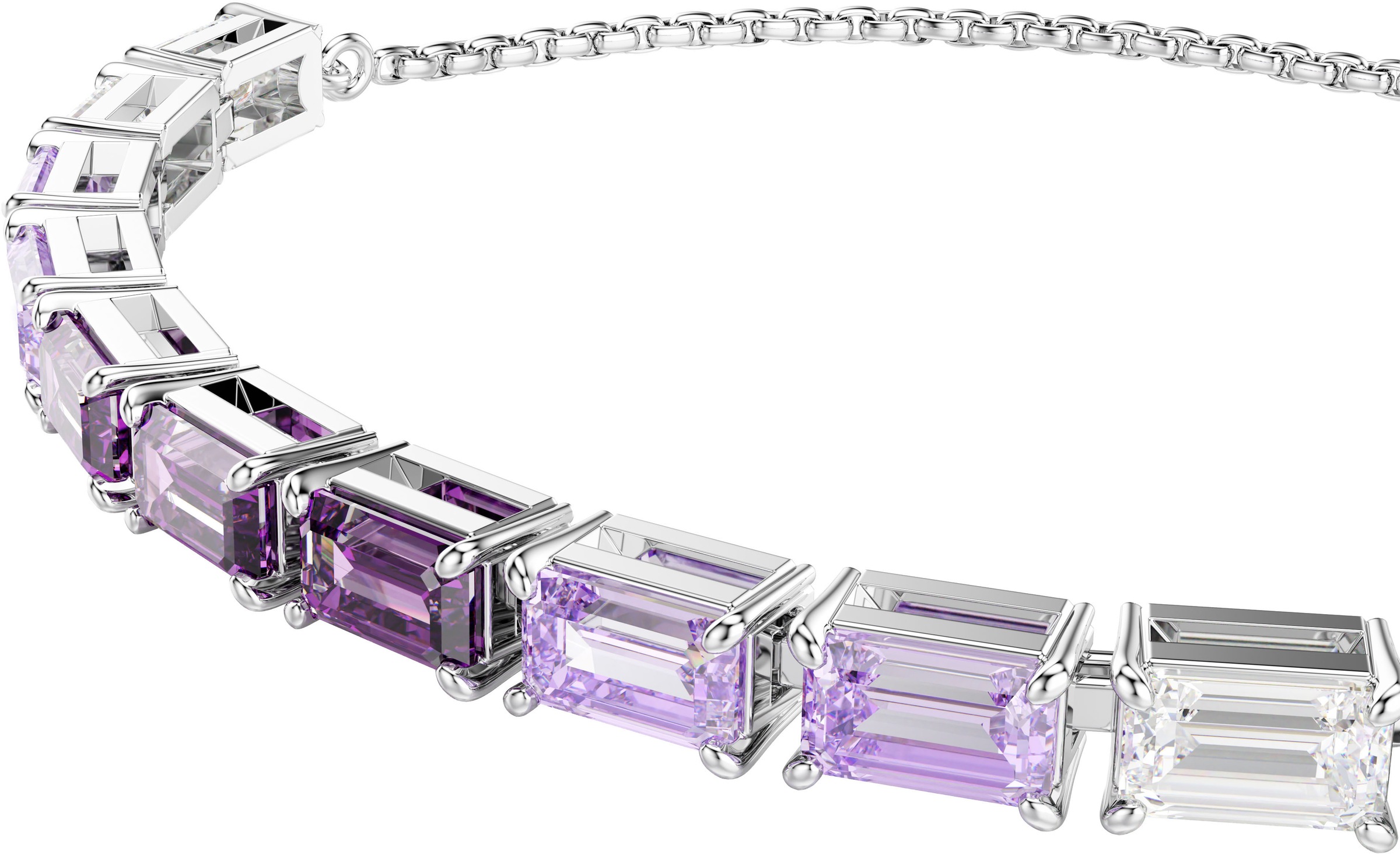Armband SWAROVSKI "Schmuck Geschenk Matrix Armkette", lila (metallfarben, lila, lila), Armbänder, Damen, Metall, Armband, mit Swarovski Kristall 3