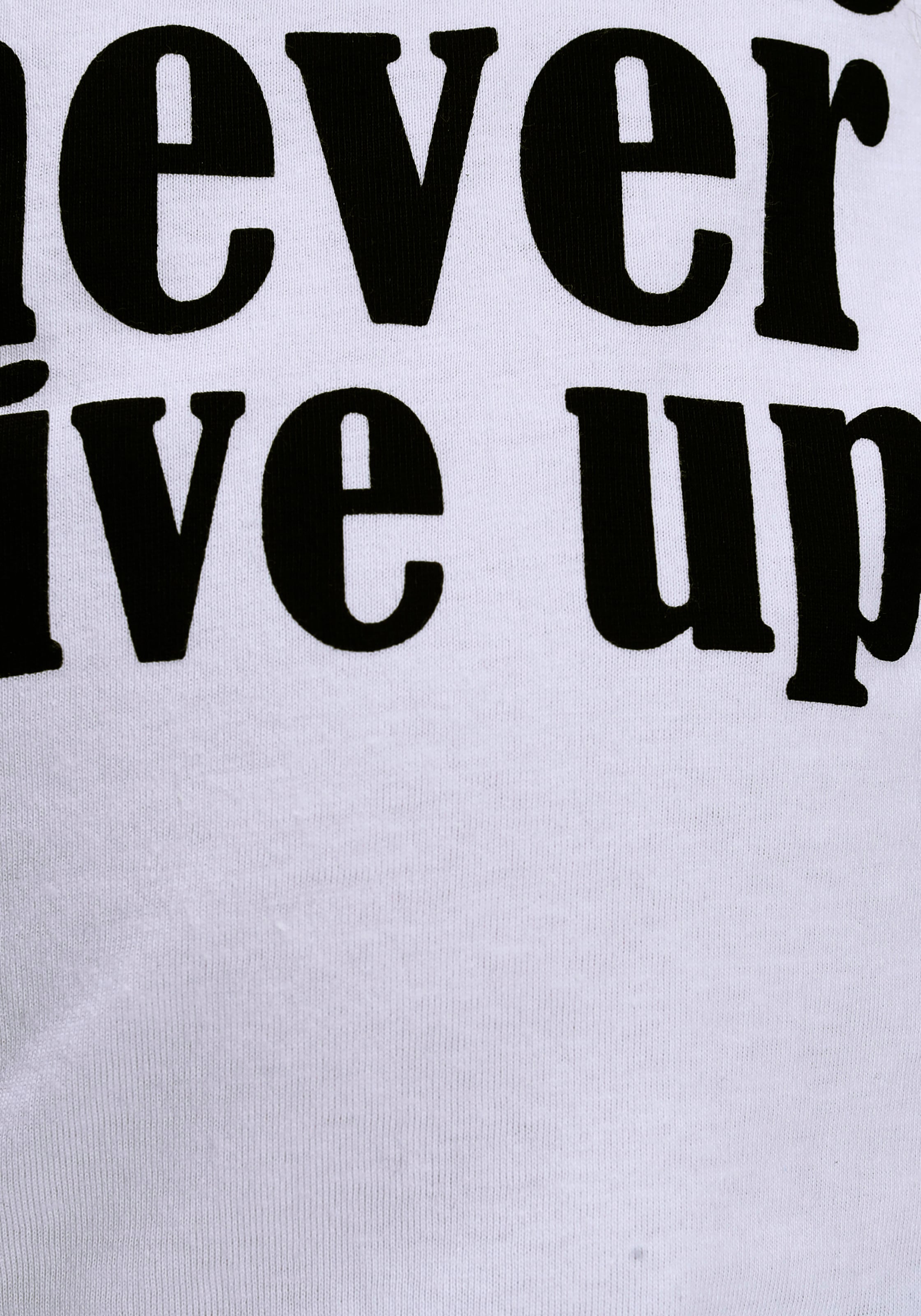 KIDSWORLD T-Shirt »Girls nerver give up«, kurze modische Form | BAUR