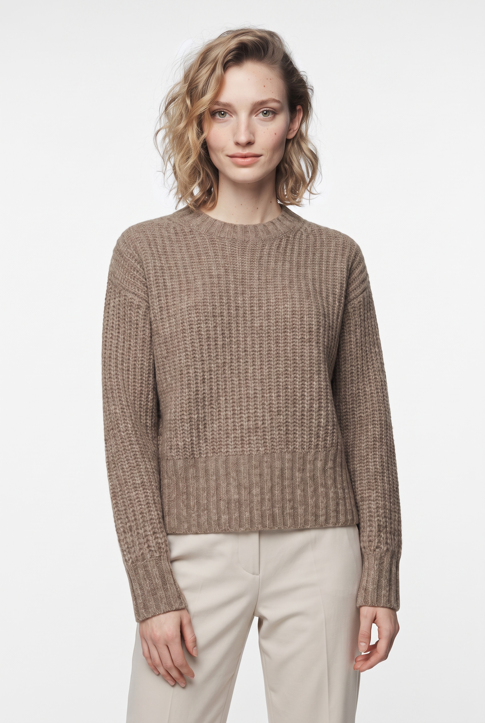 Pepe Jeans Strickpullover "ASHLEY CREW" mit Rundhalsausschnitt, Materialmix