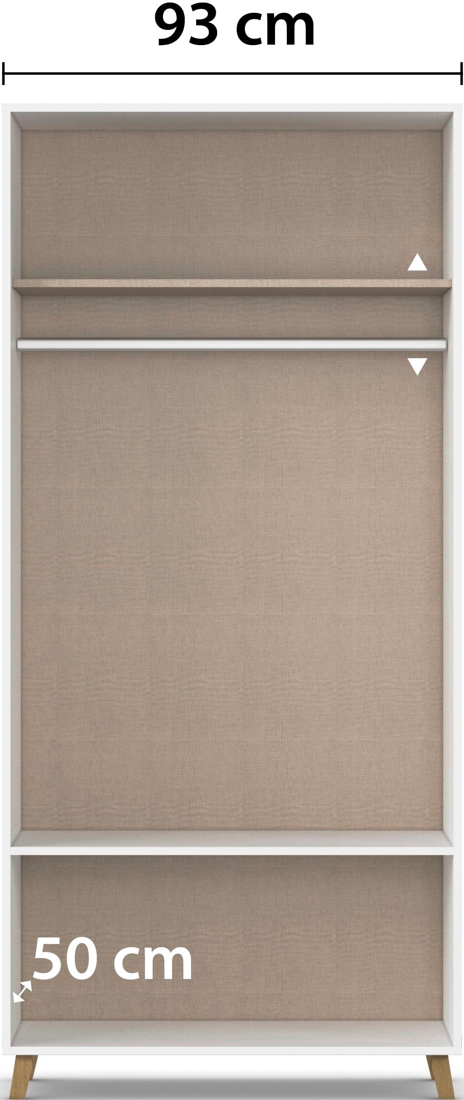 rauch Drehtürenschrank »Kleiderschrank Schrank Garderobe SHINJO Breiten 93/140/187 cm« in 3 verschiedenen Ausstattungen BASIC/CLASSIC/PREMIUM,  Griffe und Füße aus Massivholz mit 2 Schubladen MADE IN GERMANY