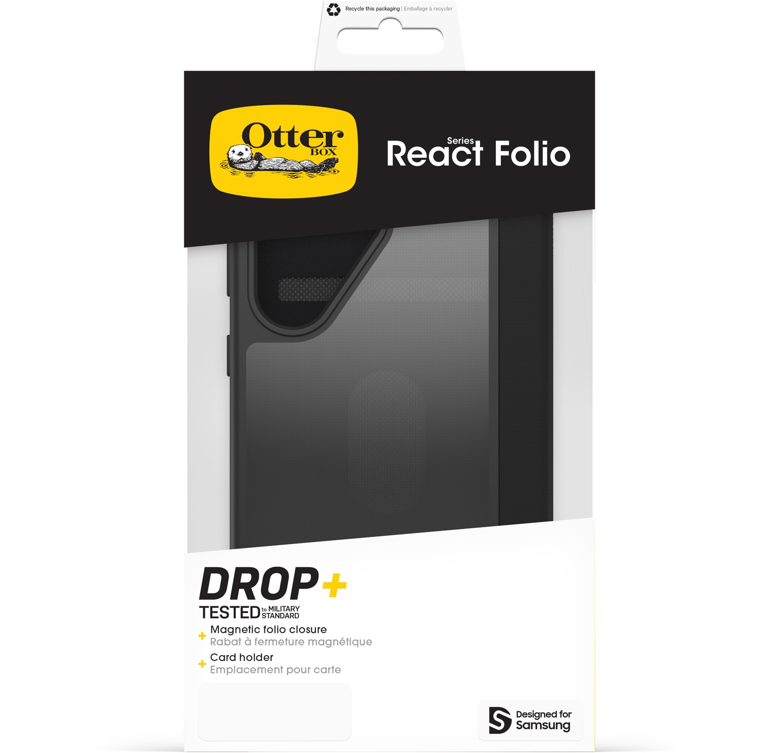 Otterbox Handyhülle »React Folio Samsung Galaxy S25 Ultra -clear/black«, Backcover, Schutzhülle, Handyschutzhülle, Case, Schutzcase, stoßfest