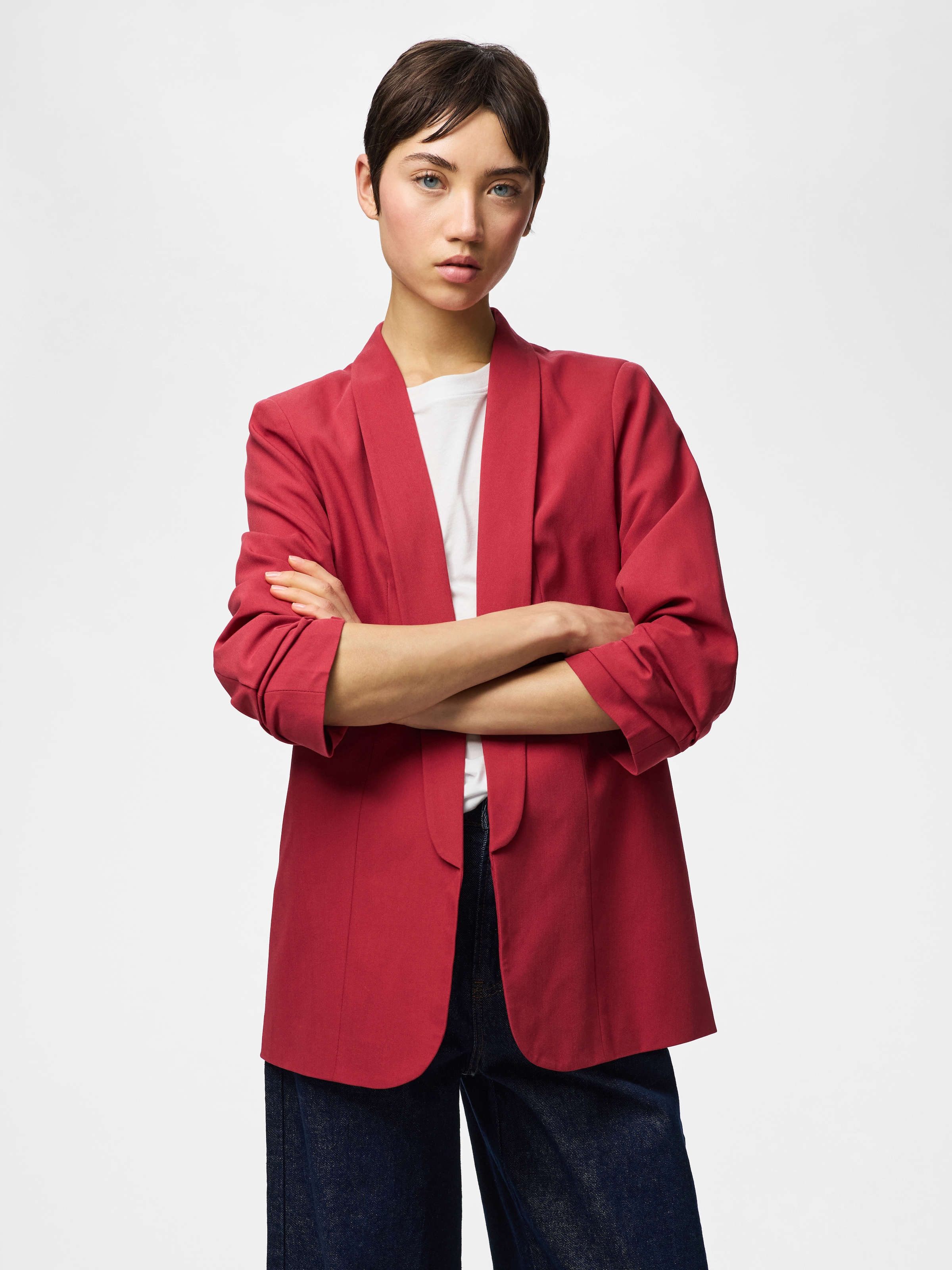 pieces Blusenblazer "PCBOSELLA 3/4 BLAZER NOOS" Materialmix, regular fit günstig online kaufen