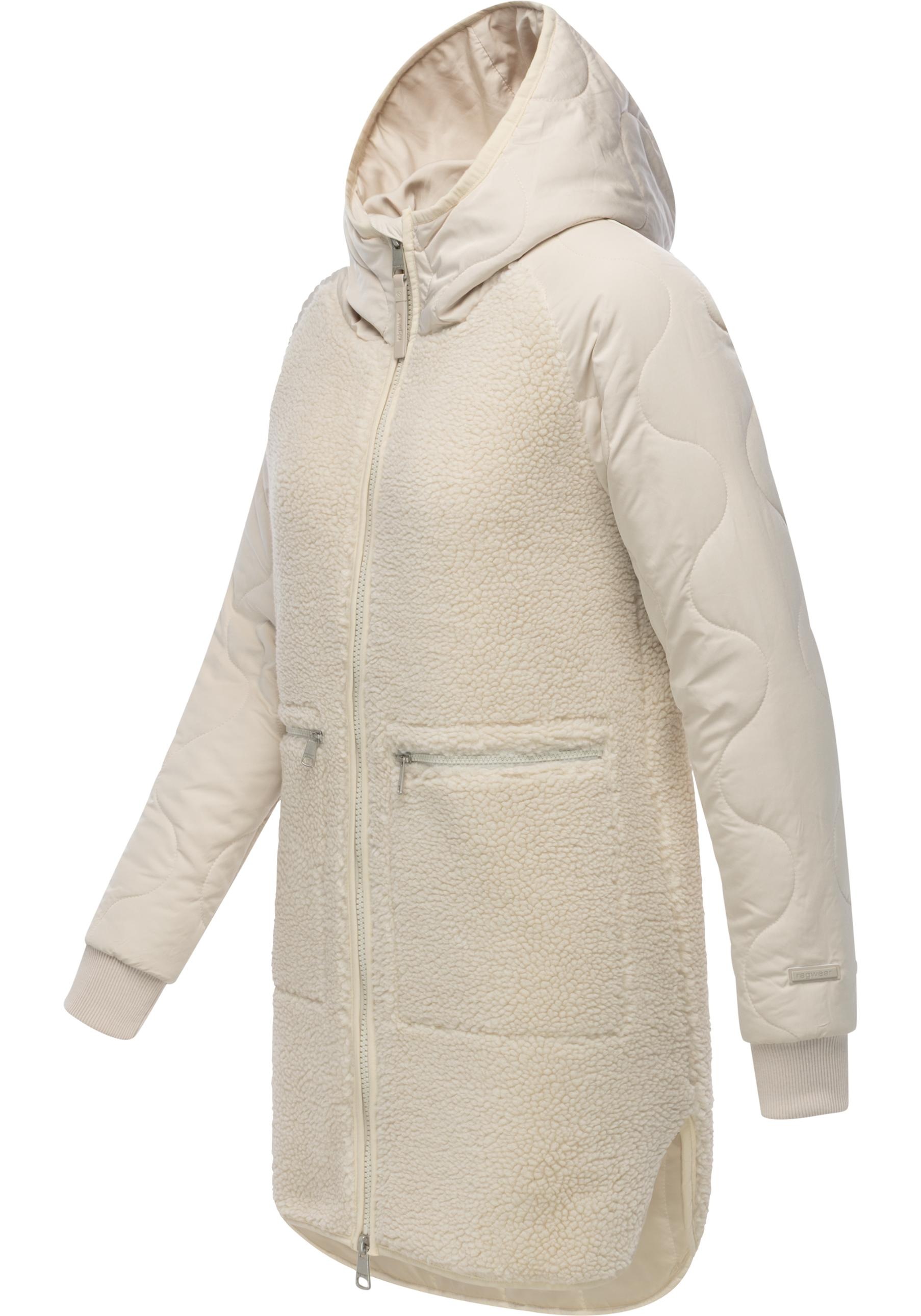 Ragwear Fellimitatmantel "Longeddy" Kuscheliger Plüschmantel mit Kapuze günstig online kaufen