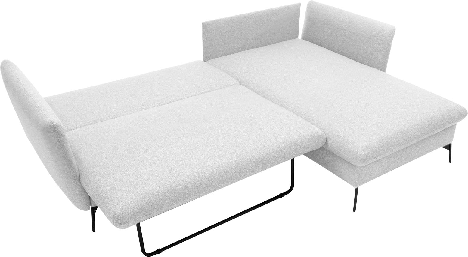 andas Ecksofa »LIVORNO,258 cm, L-Form,«, Schlaffunktion u. Bettkasten (139/224cm), Samt, Struktur, Webstoff