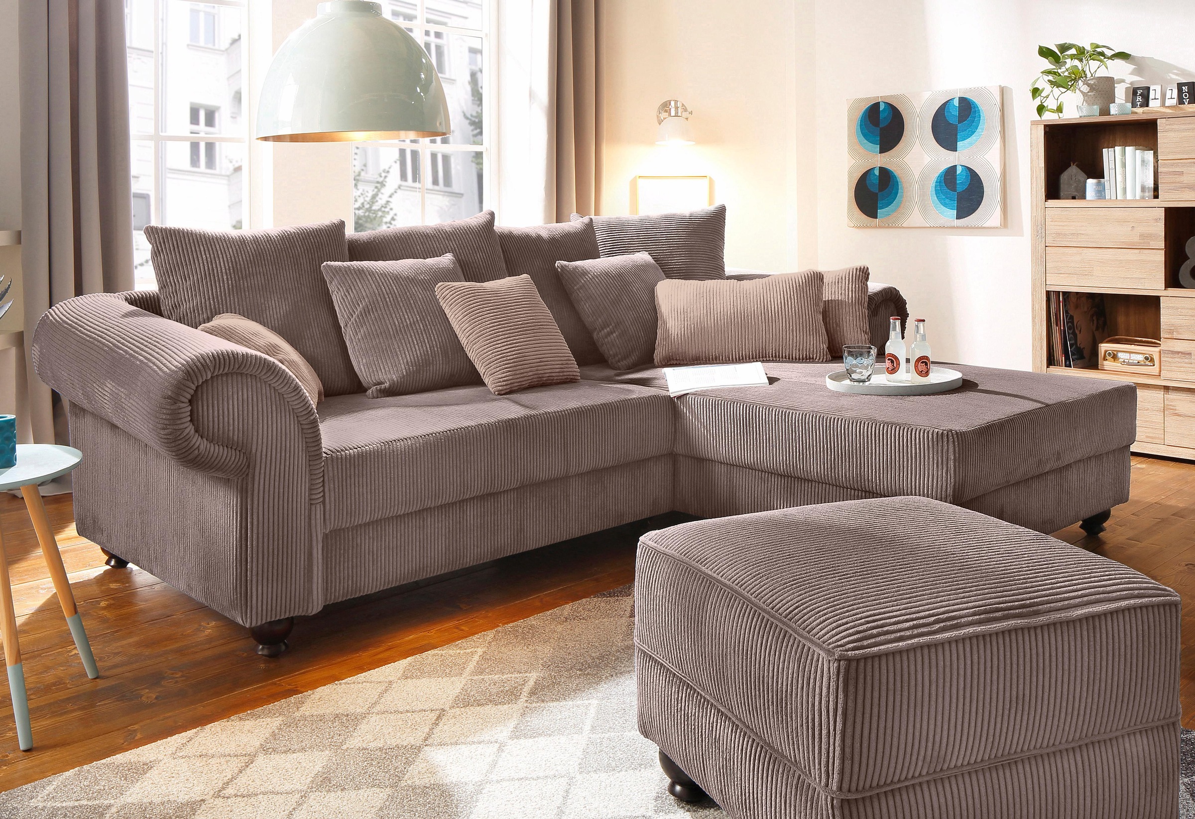Home affaire Ecksofa "King George King Henry, Mega Sofa, Breite 260cm, L-Fo günstig online kaufen