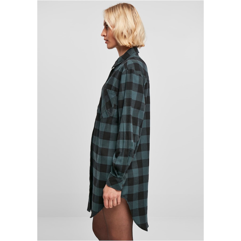URBAN CLASSICS Shirtkleid »Urban Classics Damen Ladies Oversized Check Flannel Shirt Dress«, (1 tlg.)