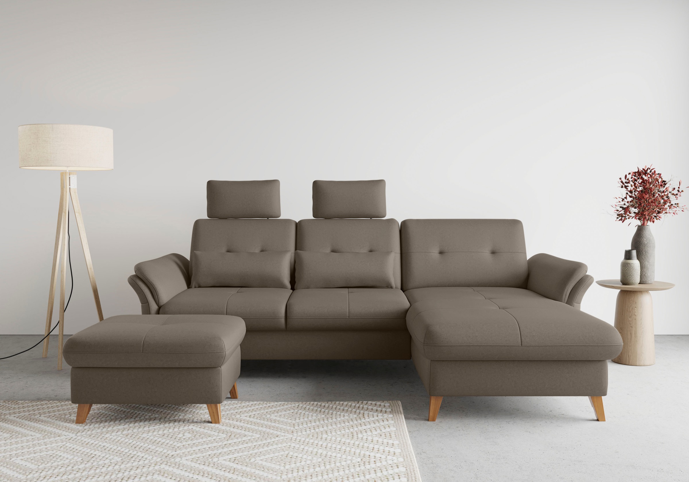 sit&more Ecksofa »Göteborg«, Sitztiefenverstellung und Federkern, wahlweise mit Bettfunktion