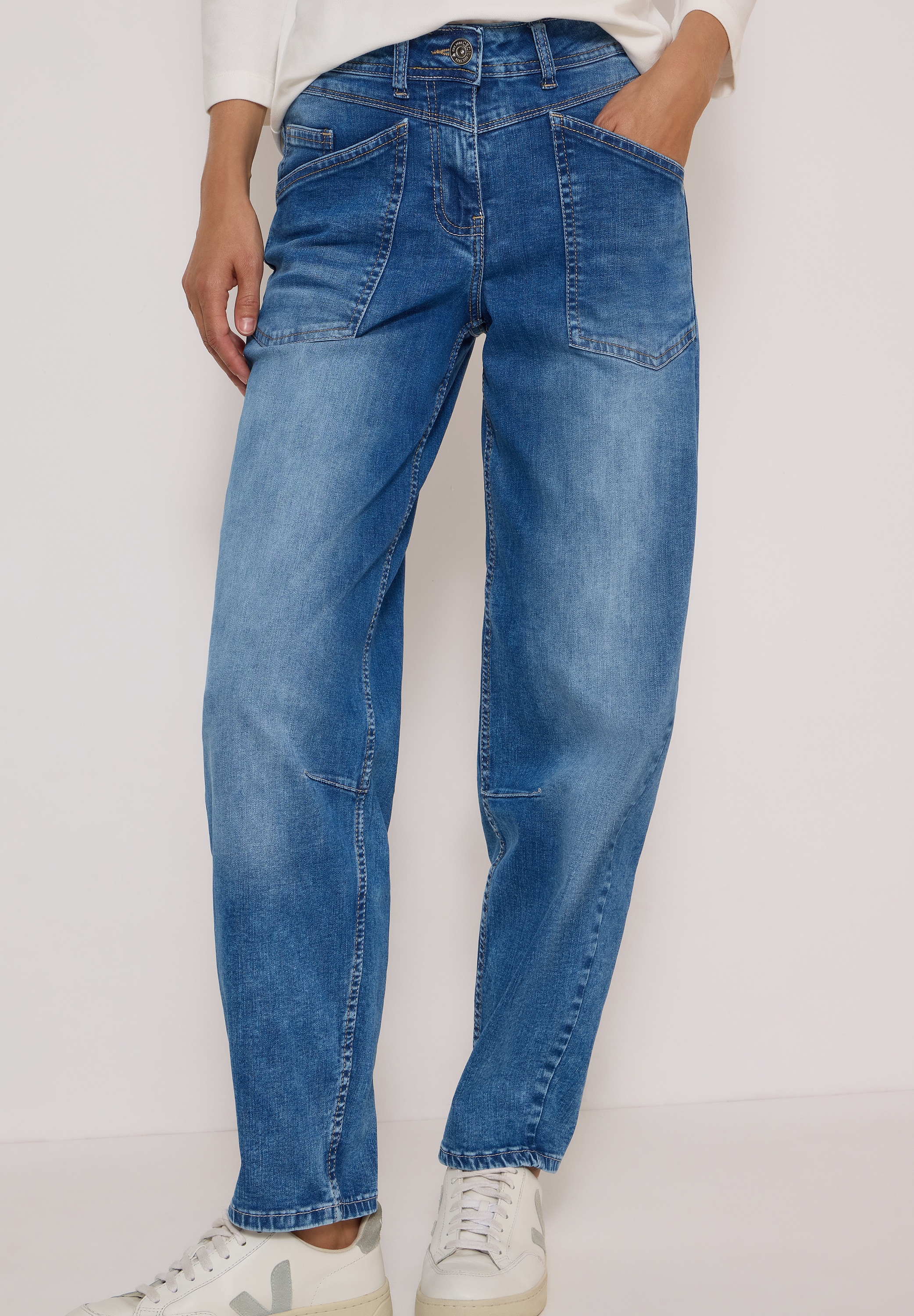 Cecil Loose-fit-Jeans "Style Scarlett" mit Barrel Legs / Stretch und 5-Pocket-Style