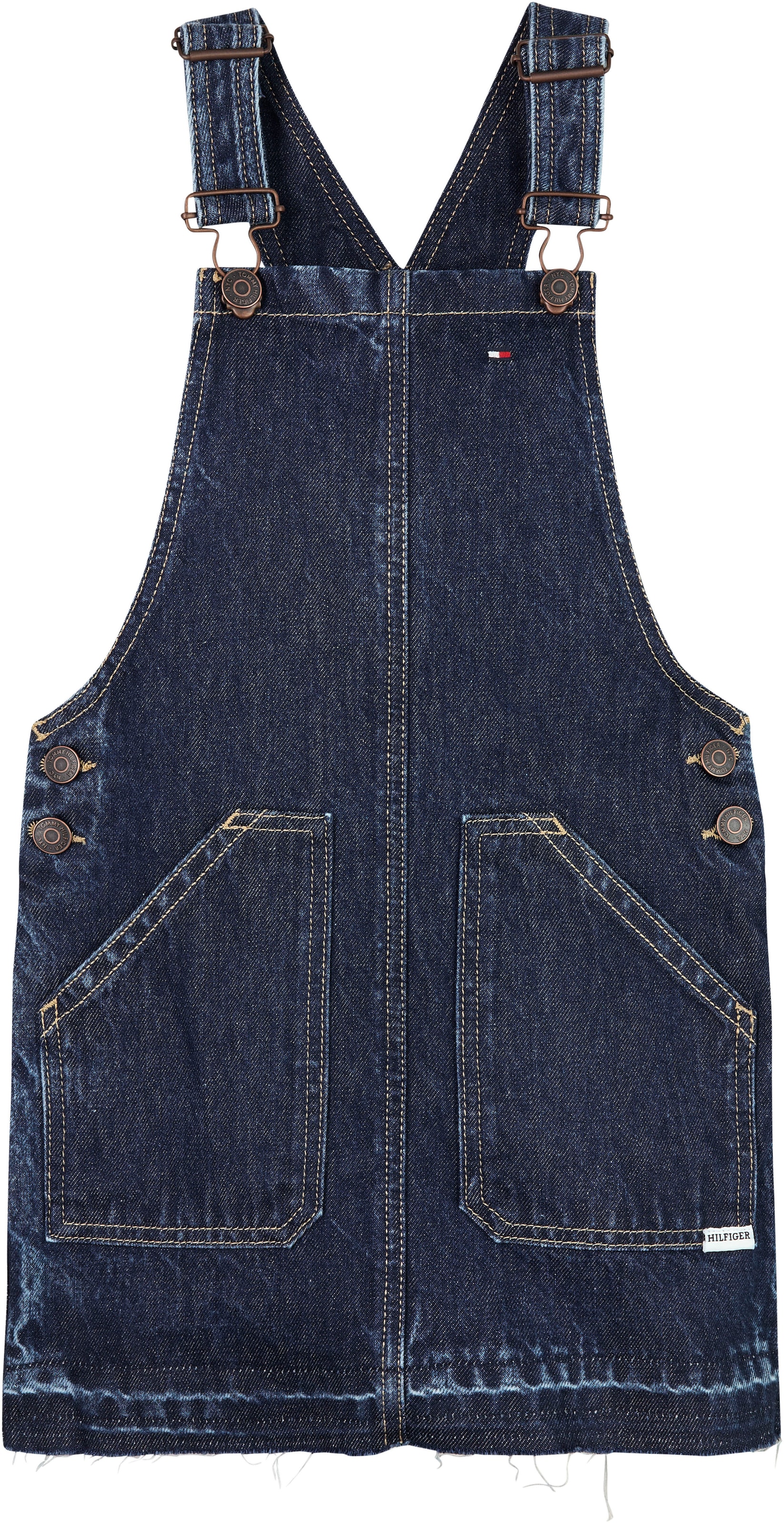 Tommy Hilfiger Latzkleid »DENIM DUNGAREE DRESS«, mit offenem Saum