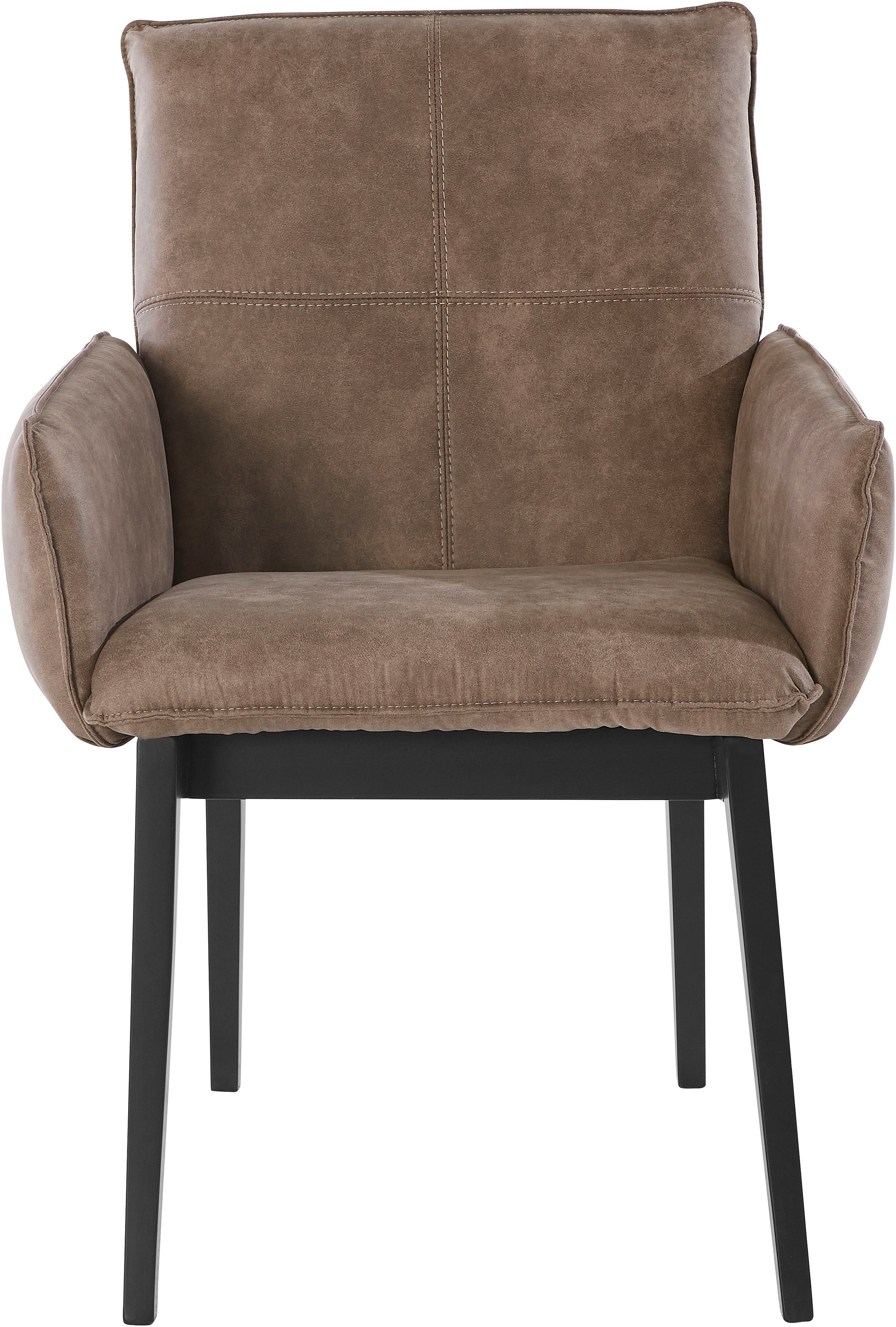 Thumbnail - Home affaire Armlehnstuhl "Model 6" (Set) 2 Stk.Bezug in Microfaser oder Leder, Gestell ist Buche in schwarz lackiert