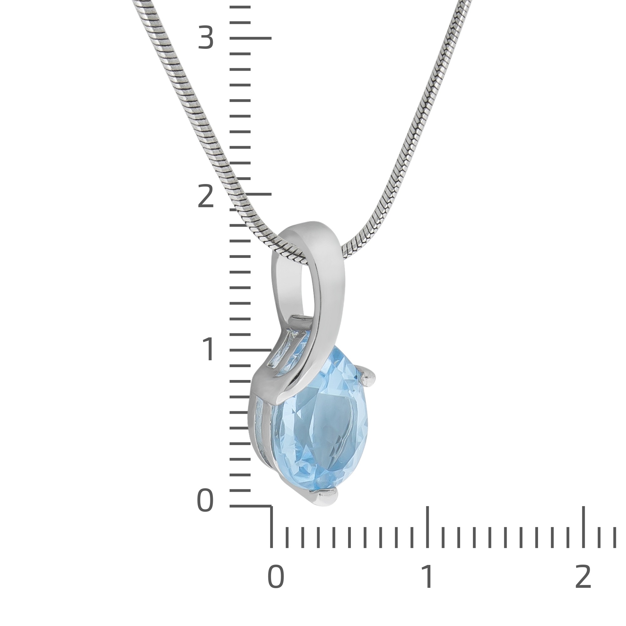 Zeeme Kette mit Anhänger »Silber 925 rhodiniert mit echtem Blautopas (beh.) 10x7mm«
