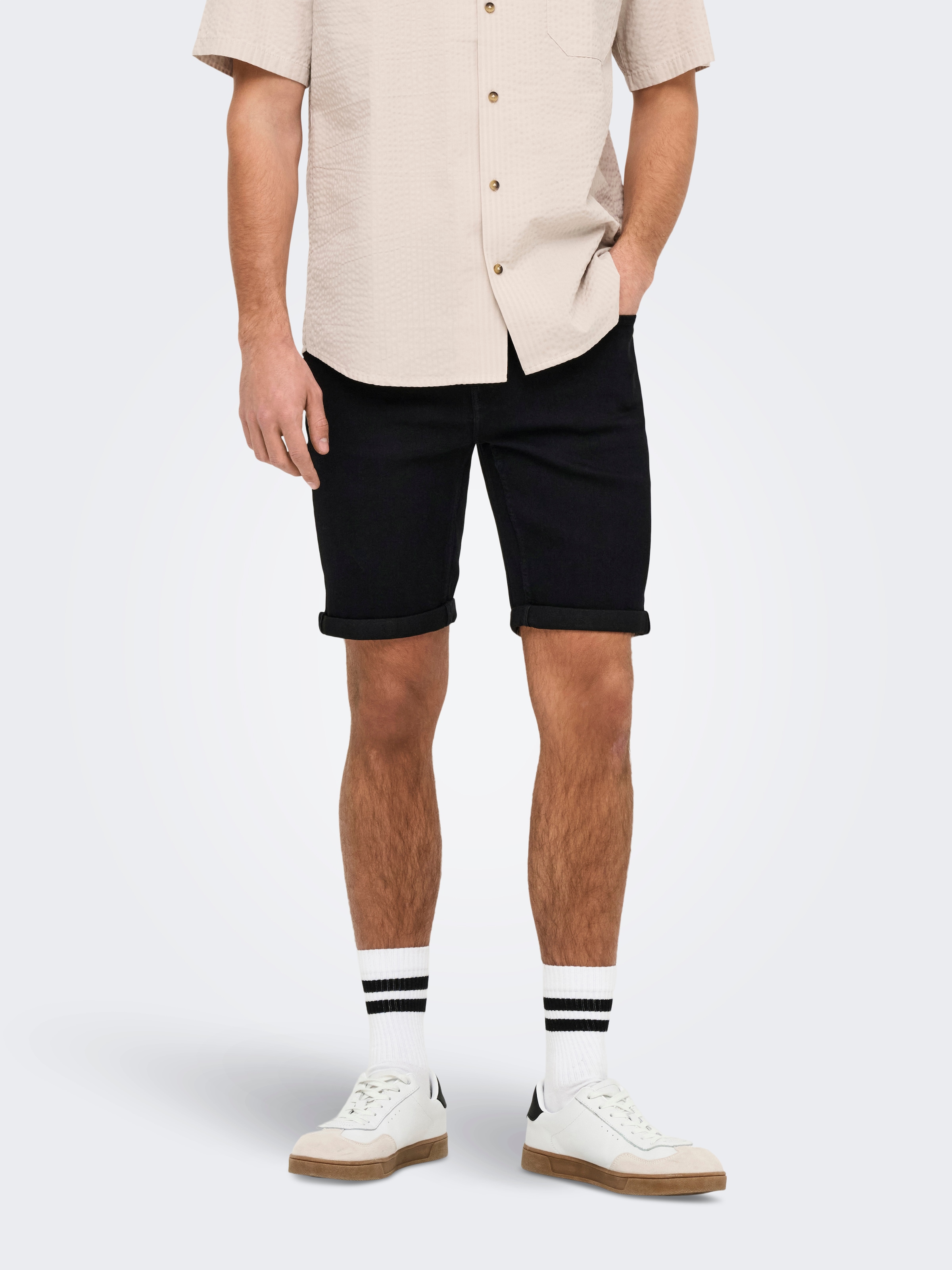ONLY & SONS Shorts »ONSPLY BLKD 9041 PIM DNM SHORTS«