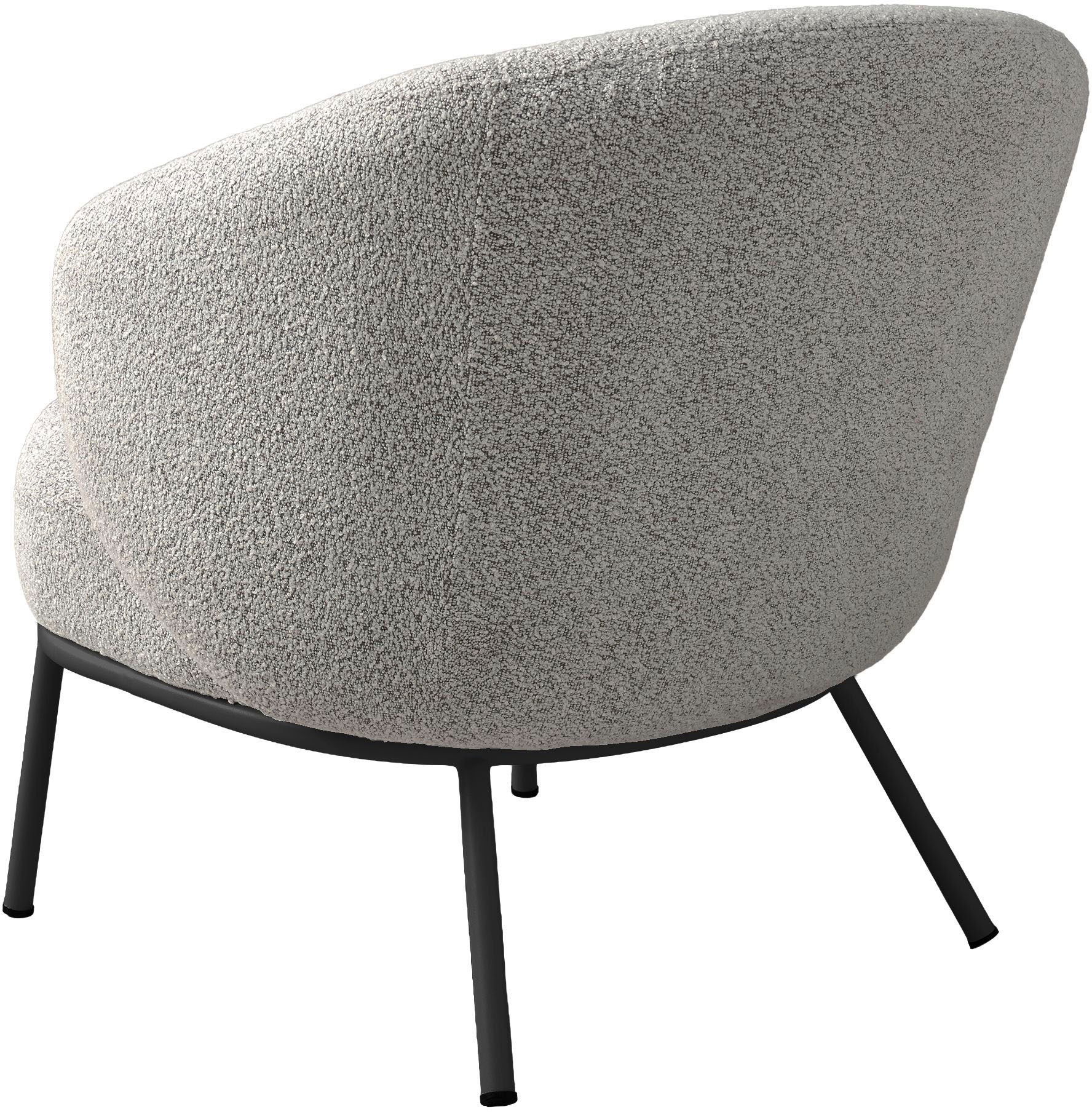 SCHÖNER WOHNEN-Kollektion Loungesessel »SELVIK« 1 Stk. tlg. mit Taschenfederkern, Bezug Bouclé, Untergestell pulverbeschichtet