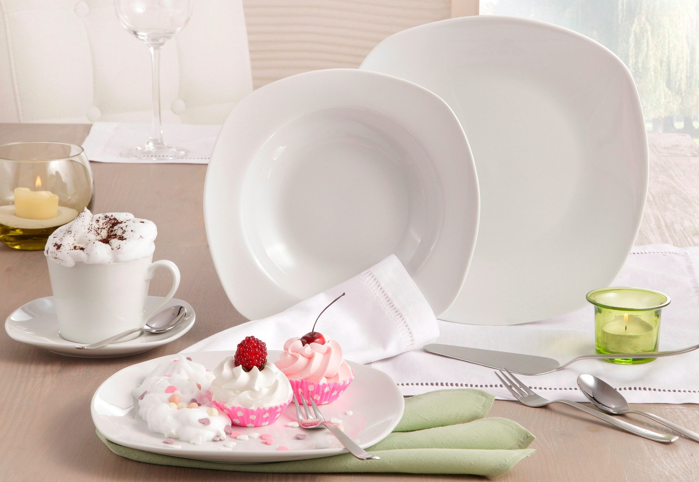 CreaTable Kaffeeservice »Geschirr-Set Amelie«, | 6 18 BAUR 18 Personen für Teile, weiß, Service, für Personen), tlg., (Set, 6 Kaffeegeschirr