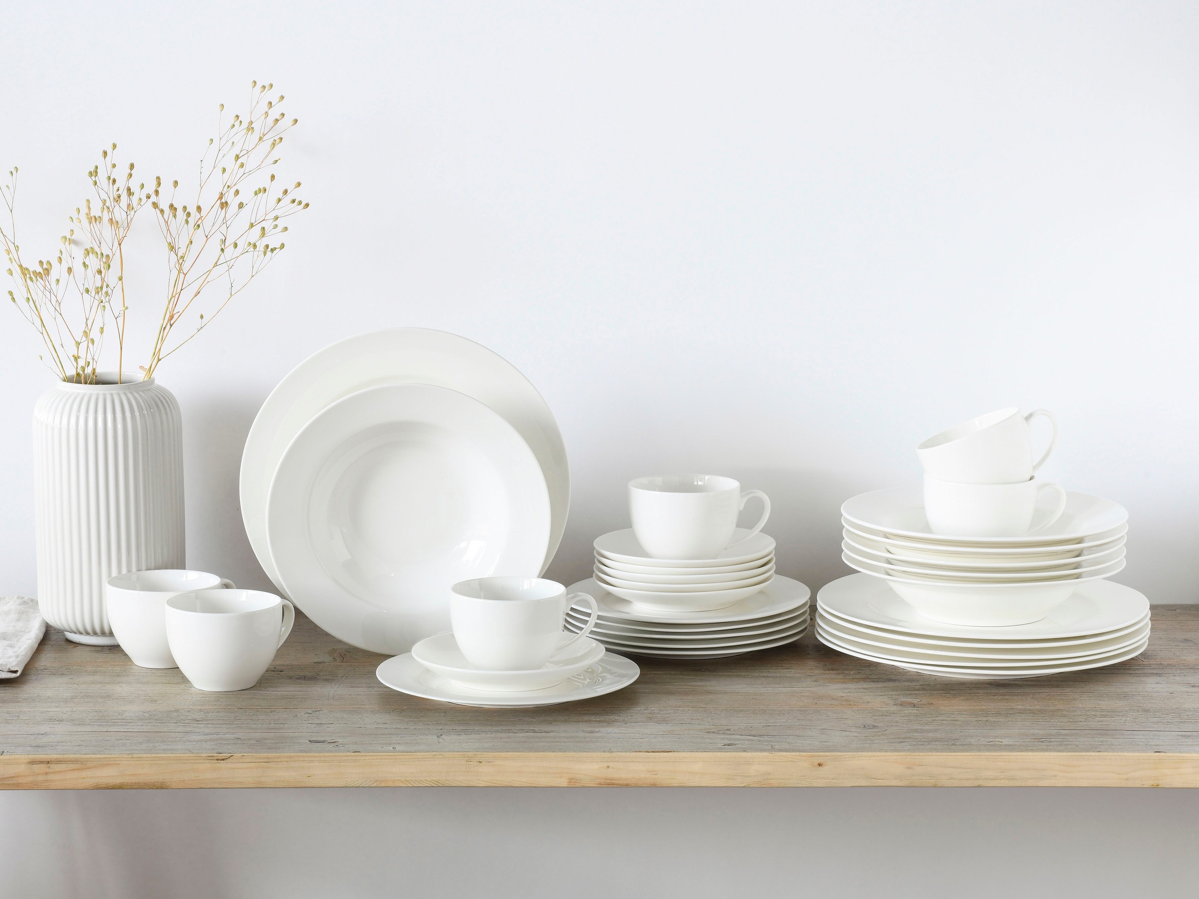 CreaTable Kombiservice "Fleur Royal" extrem dünn, leicht, lichtdurchlässig günstig online kaufen
