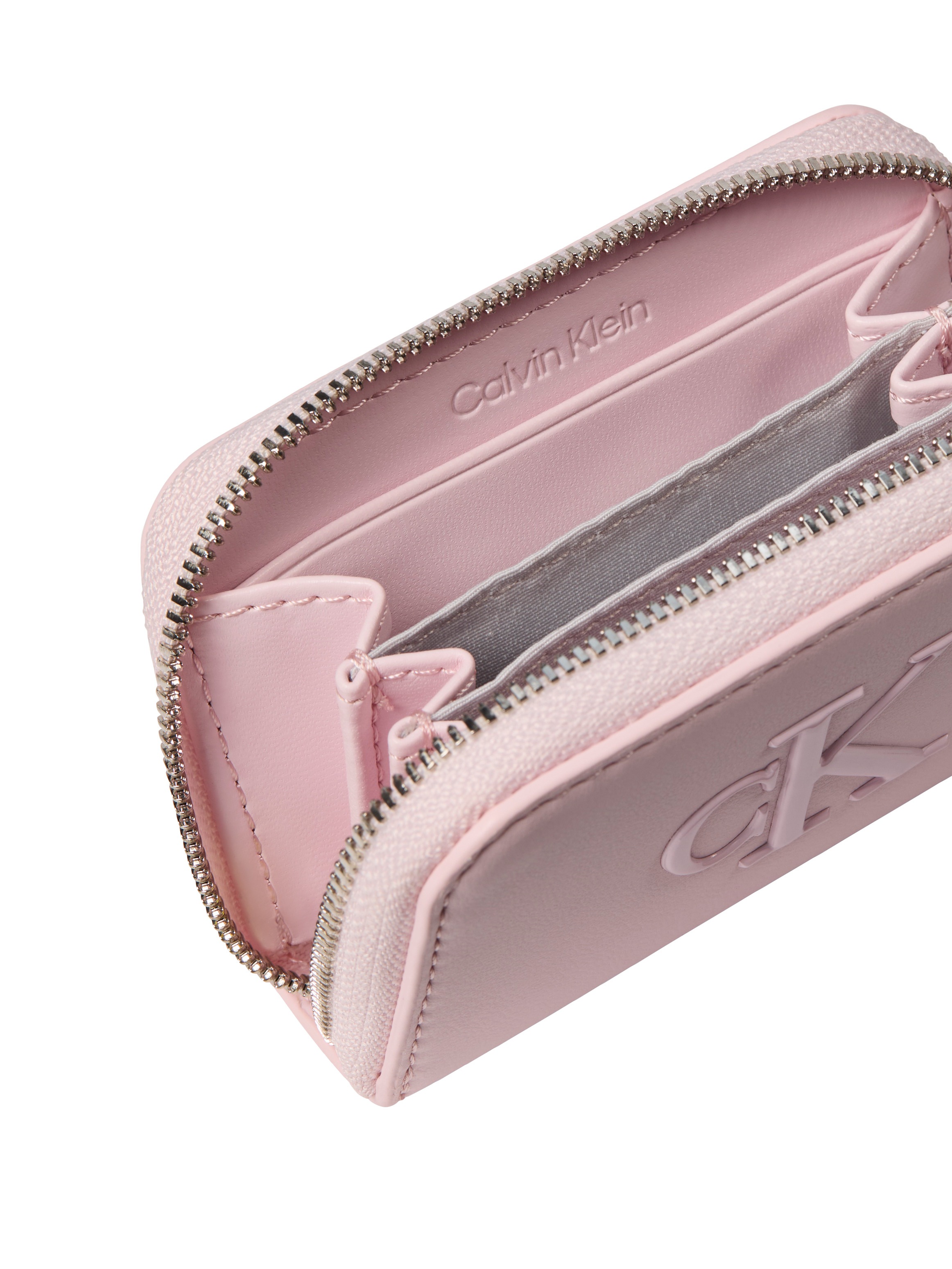 Calvin Klein Geldbörse »BOLD CK MEDIUM ZIP AROUND« Mini Portemonnaie, Geldbeutel, Money Pocket mit CK-Logo