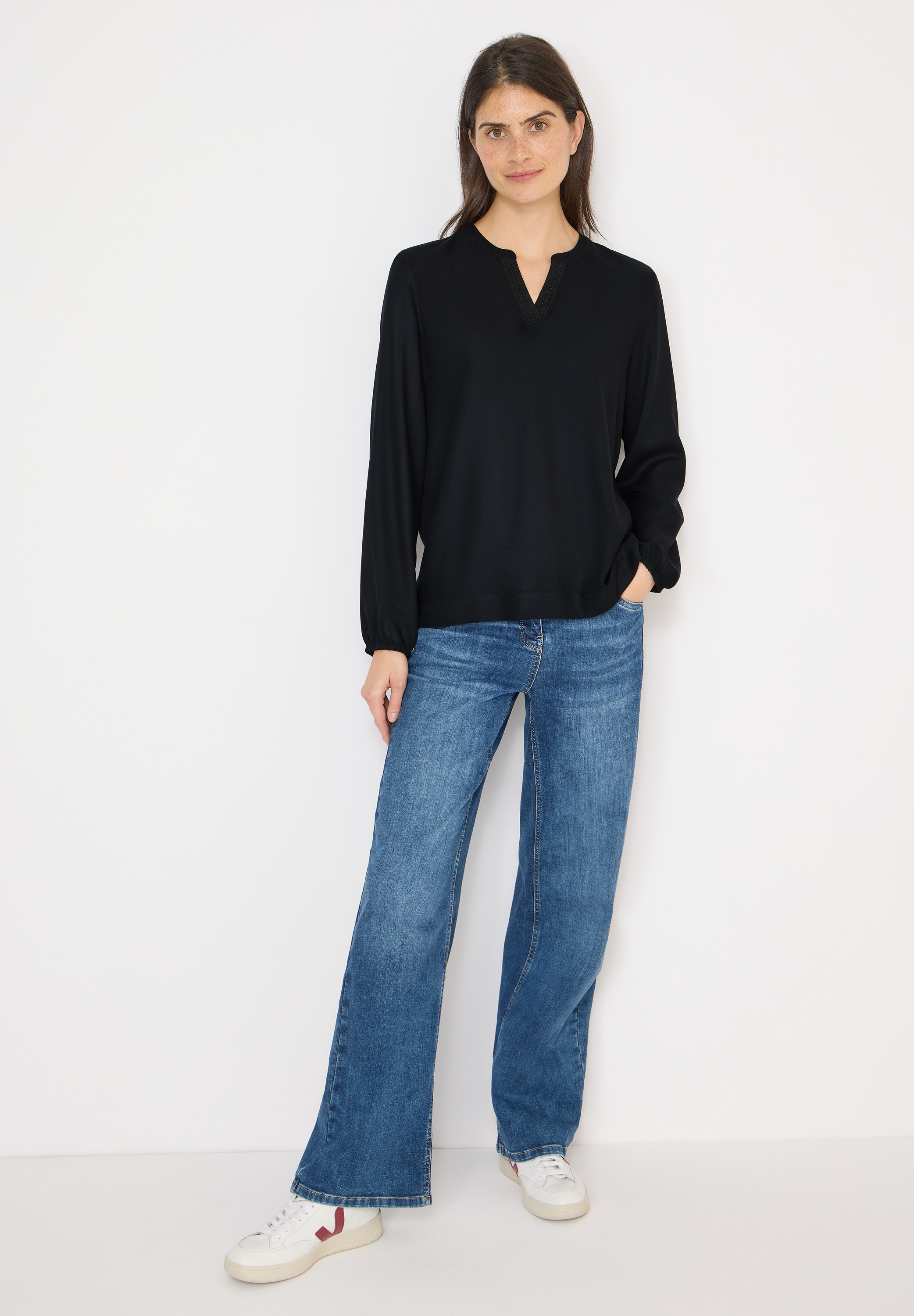 Cecil Long Sleeve Blouse Black XS 5