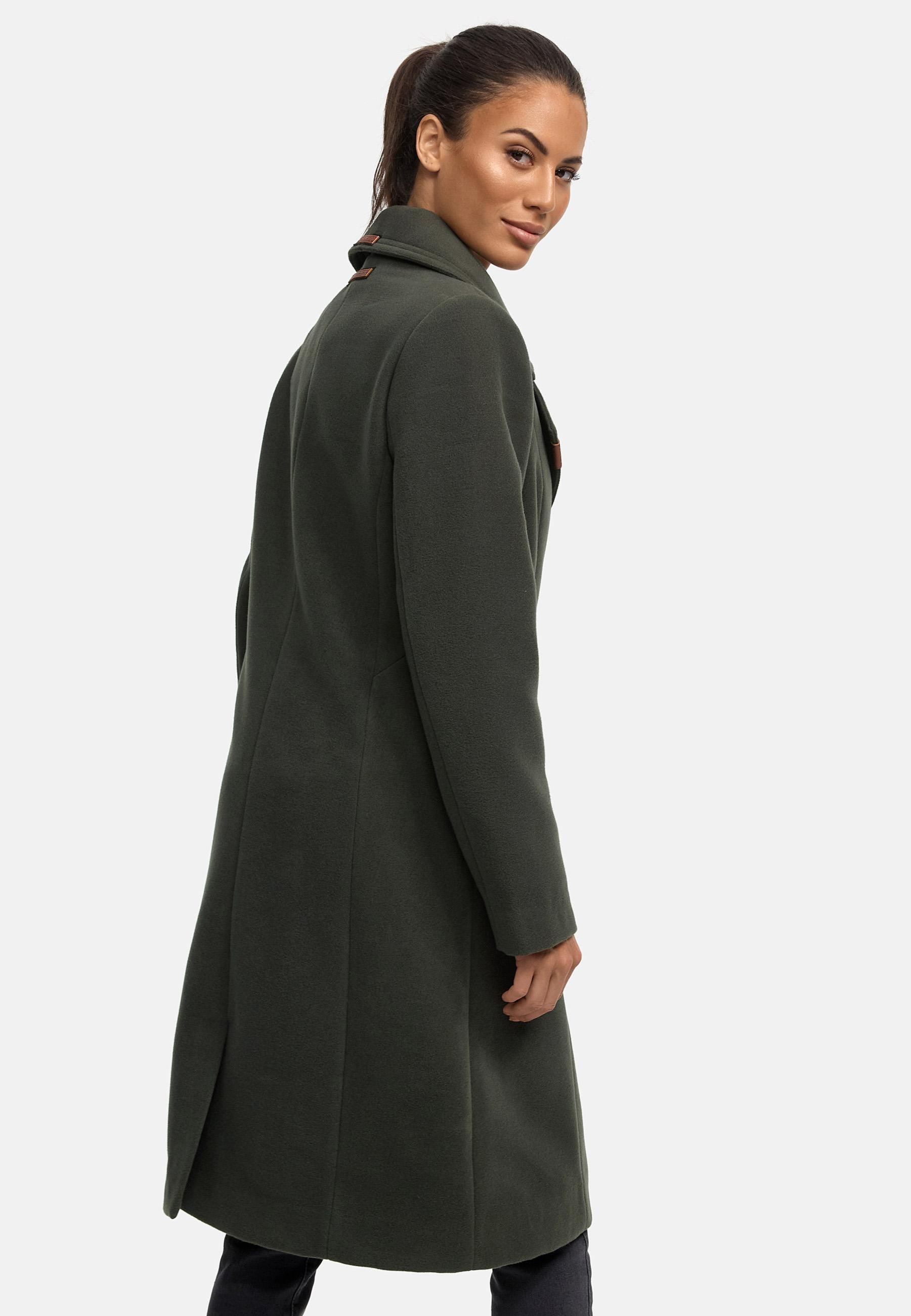 Navahoo Wintermantel »Wooly«, edler Damen Trenchcoat in Wollmantel-Optik